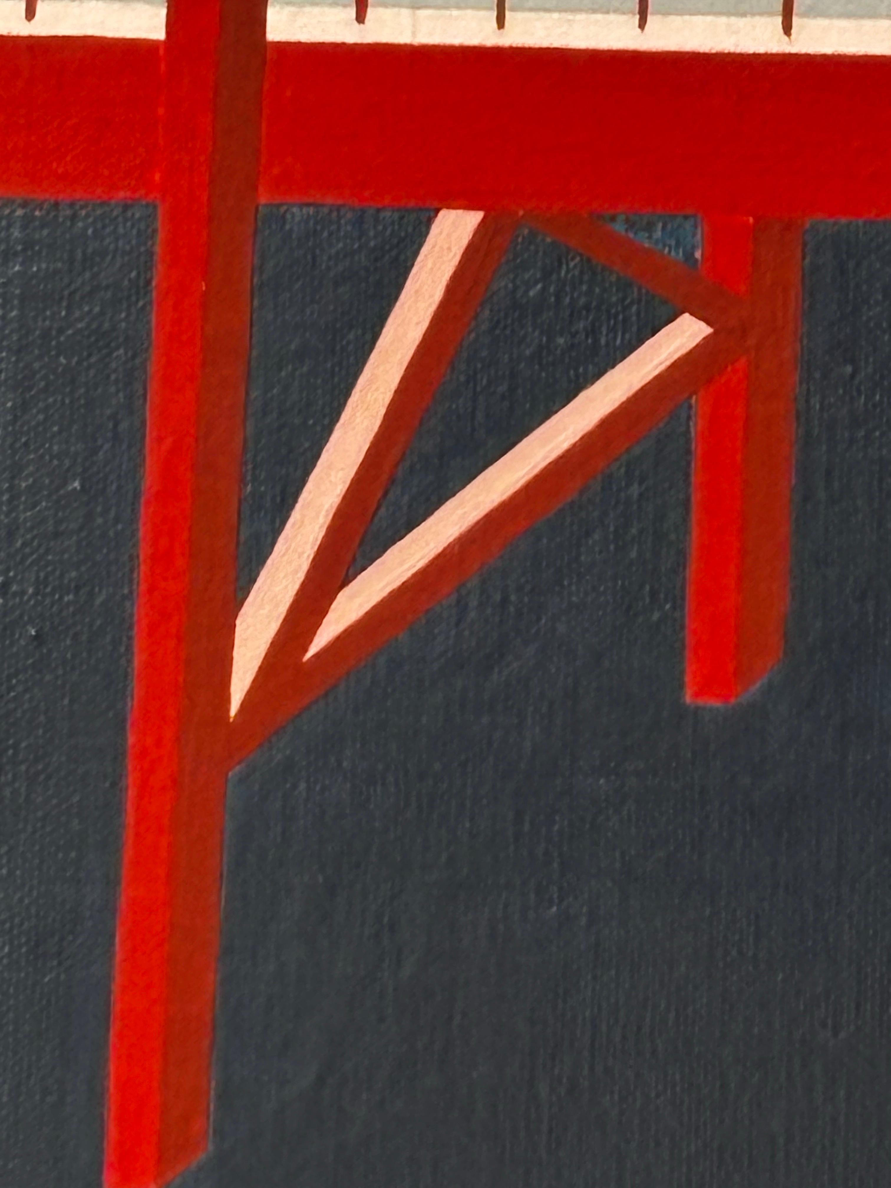 Moderne Peinture d'un pont architectural par Jon Widman en vente