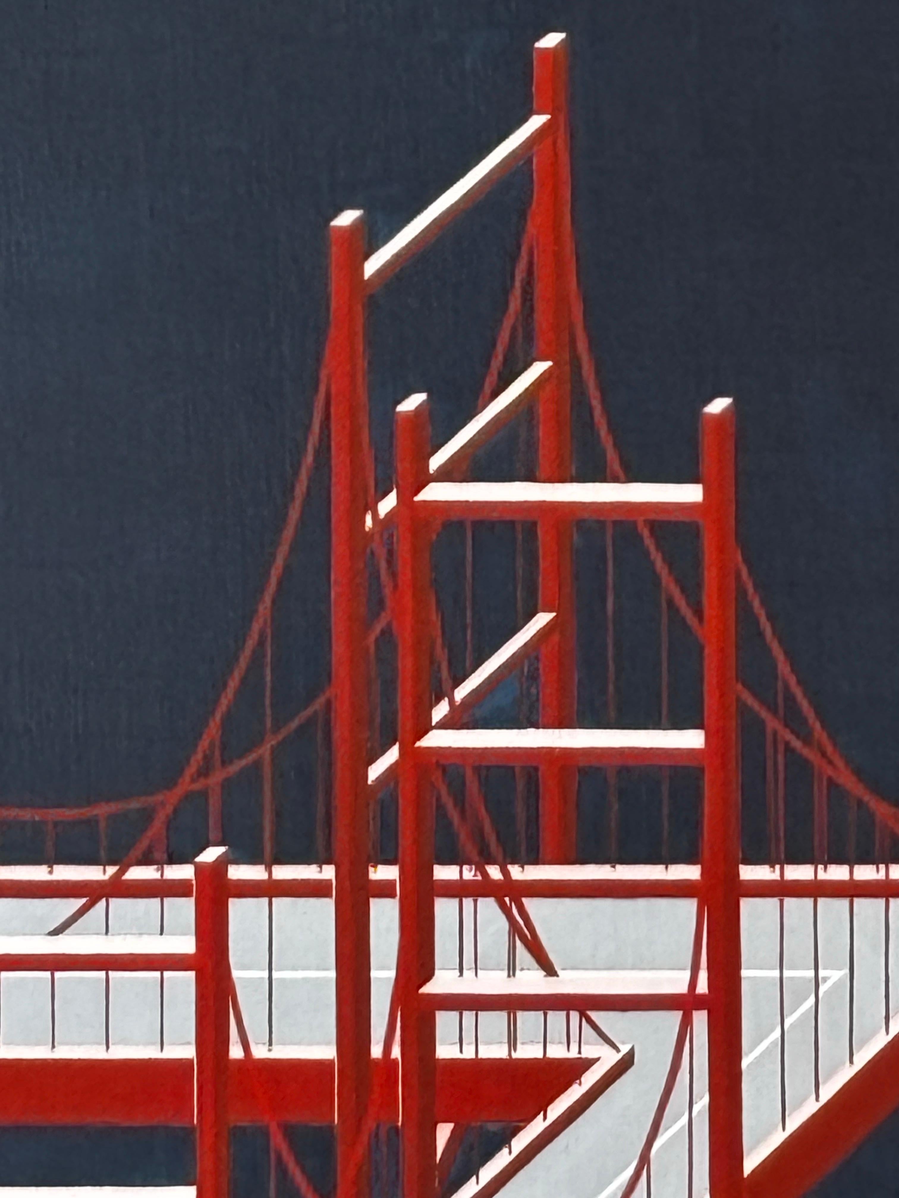 Américain Peinture d'un pont architectural par Jon Widman en vente