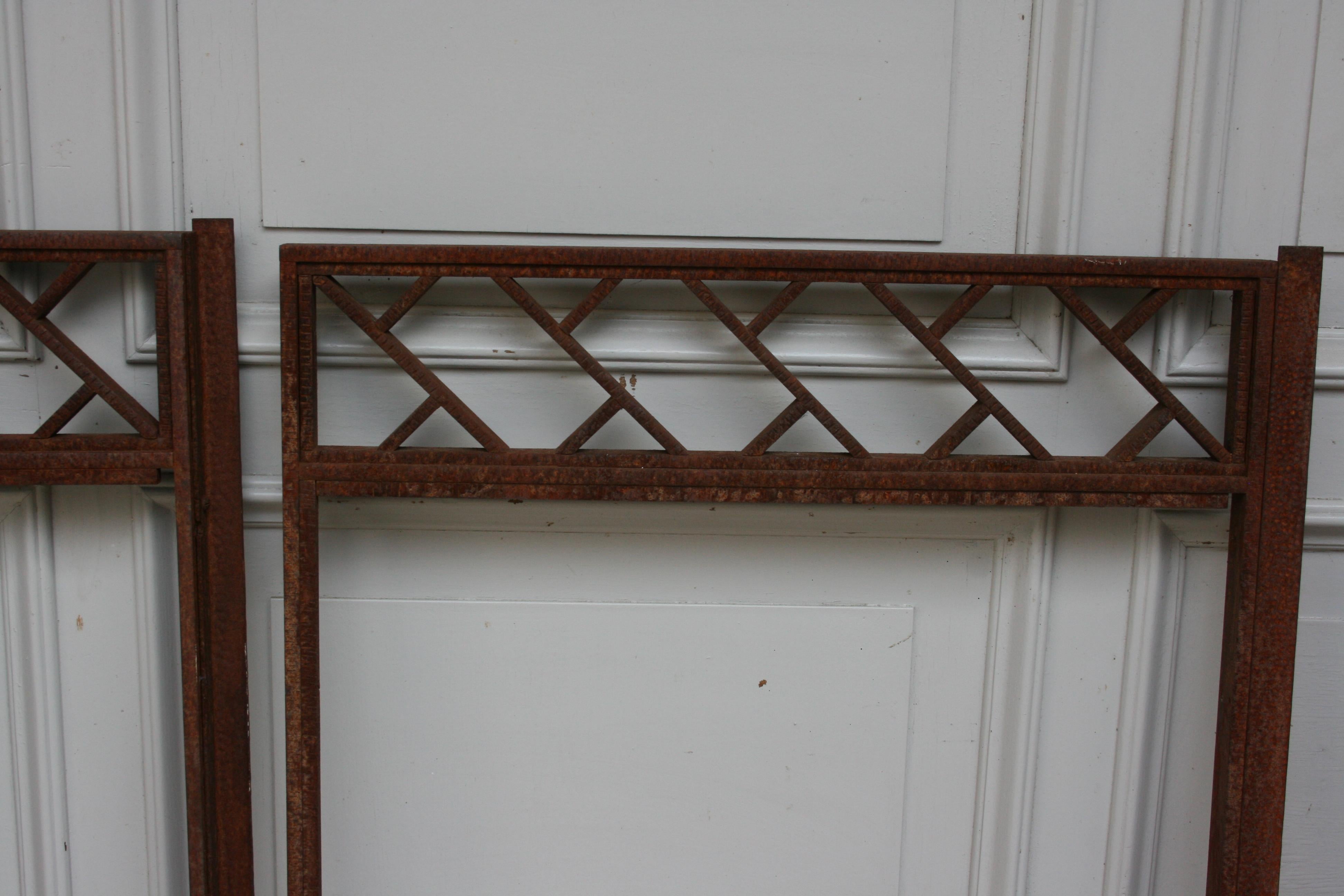 Architectural Iron Art Deco Windows, Set of 4 For Sale 5