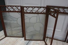 Architectural Iron Art Deco Windows, Set of 4