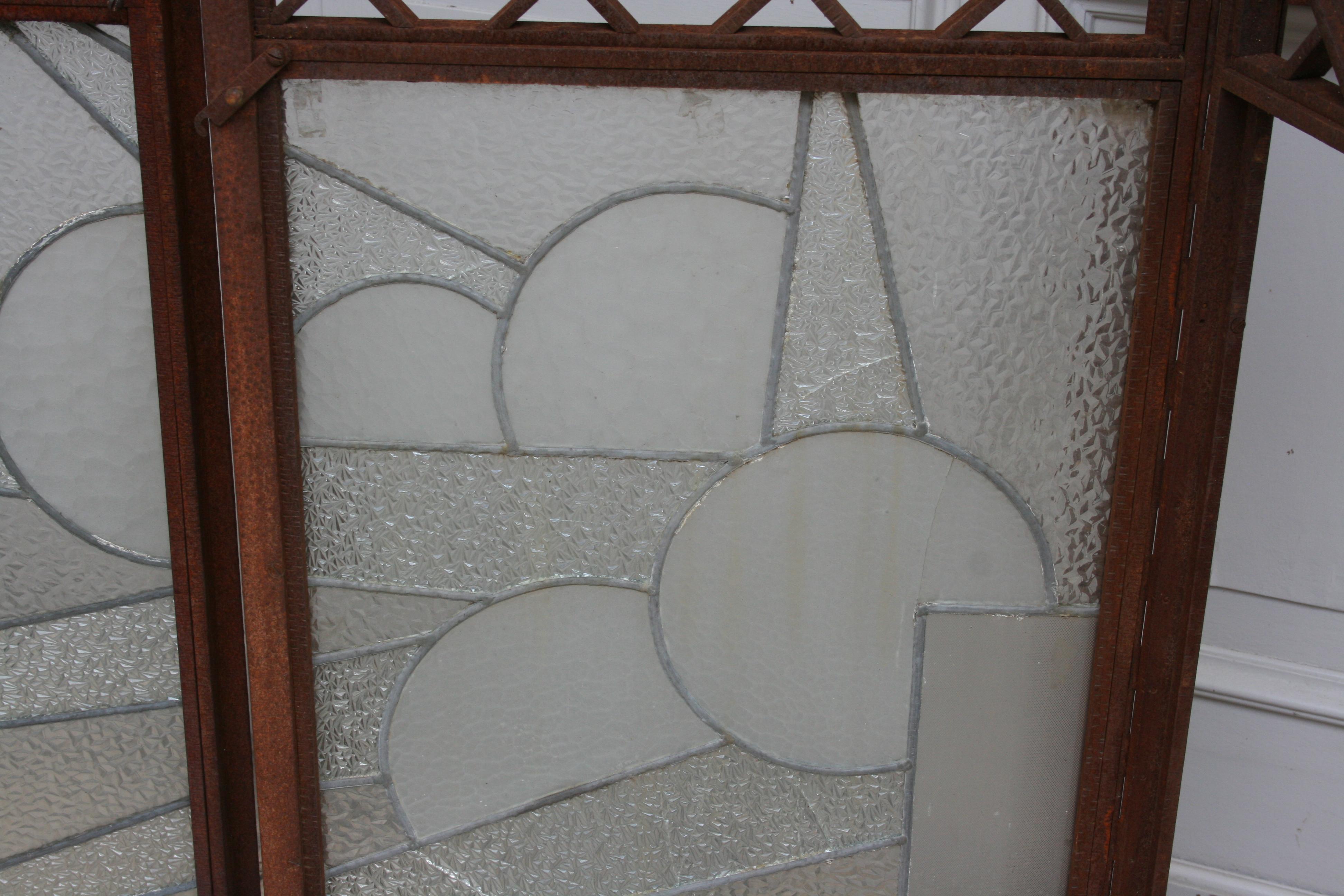 European Architectural Iron Art Deco Windows, Set of 4 For Sale