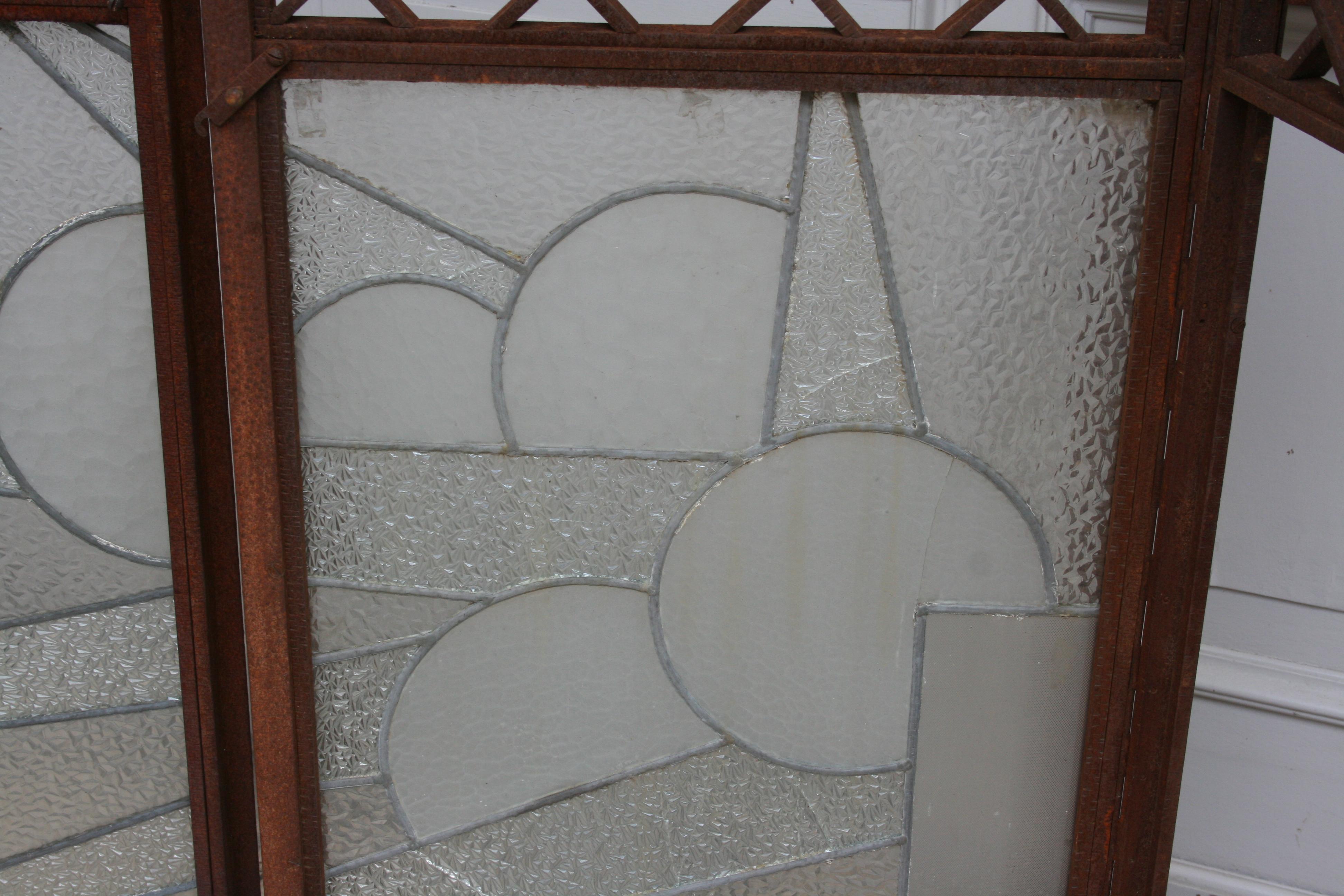 European Architectural Iron Art Deco Windows, Set of 4 For Sale