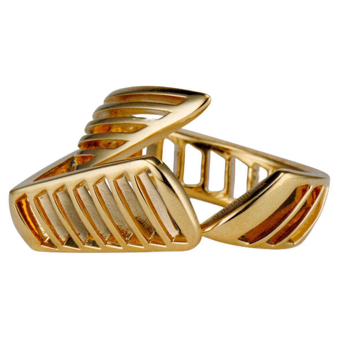 JV Insardi Architectural 18kt Gold Cocktail Ring