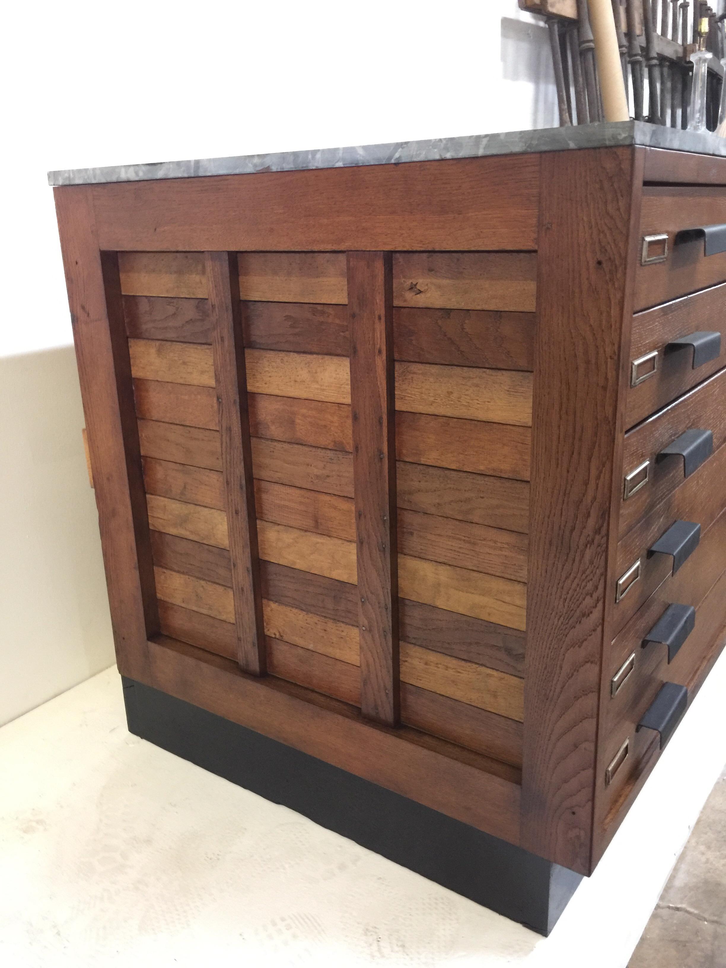 Architectural 1920s French Oak Cabinet 1