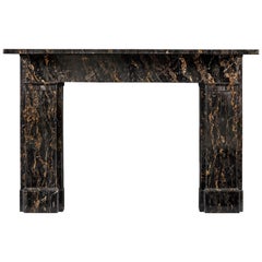 Architectural 19th Century Chimneypiece in Portoro Nero Marble