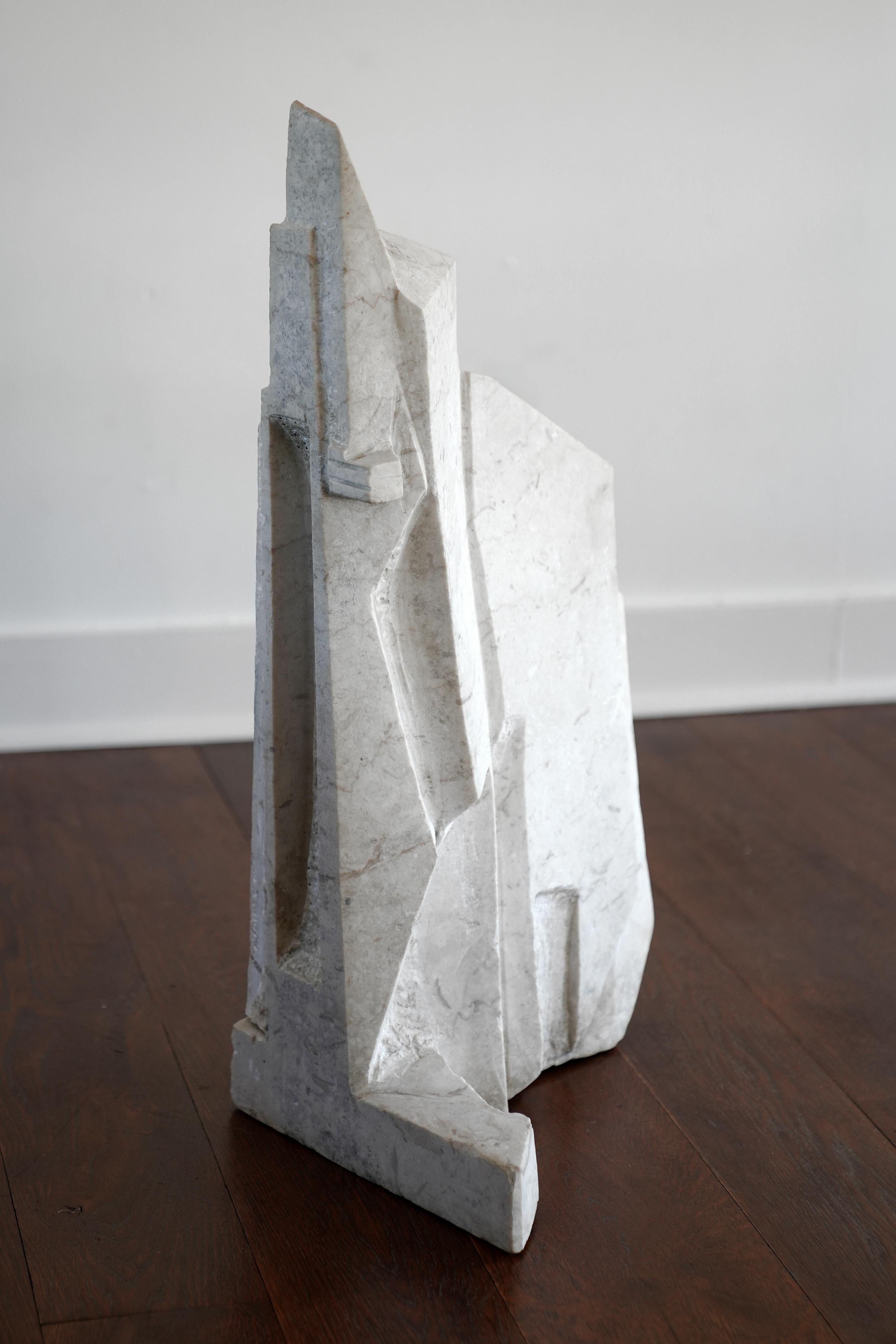 Modern Architectural Abstract Marble Sculpture For Sale