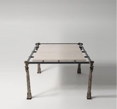 Architectural, Aluminum, "Classic Fusion" Side Table, Parisii Collection