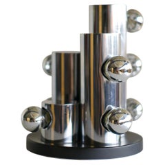Architectural Angelo Gaetano Sciolari Chrome Table Lamp, Italy, 1970s