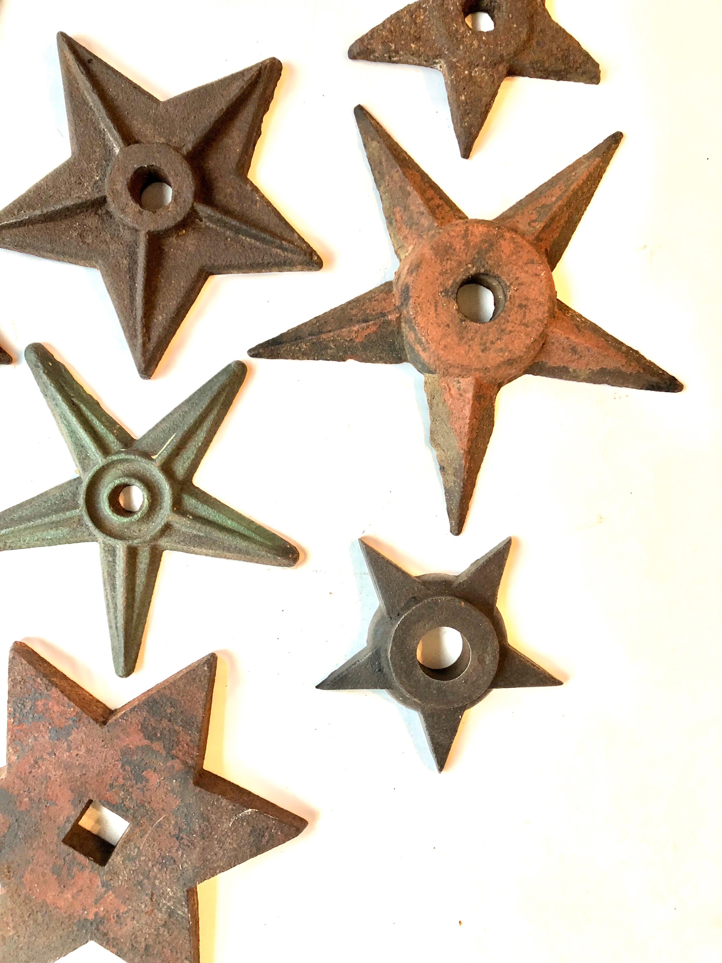 American Classical Architectural Antique Cast Iron Star Shaped Building Support Collection '11'