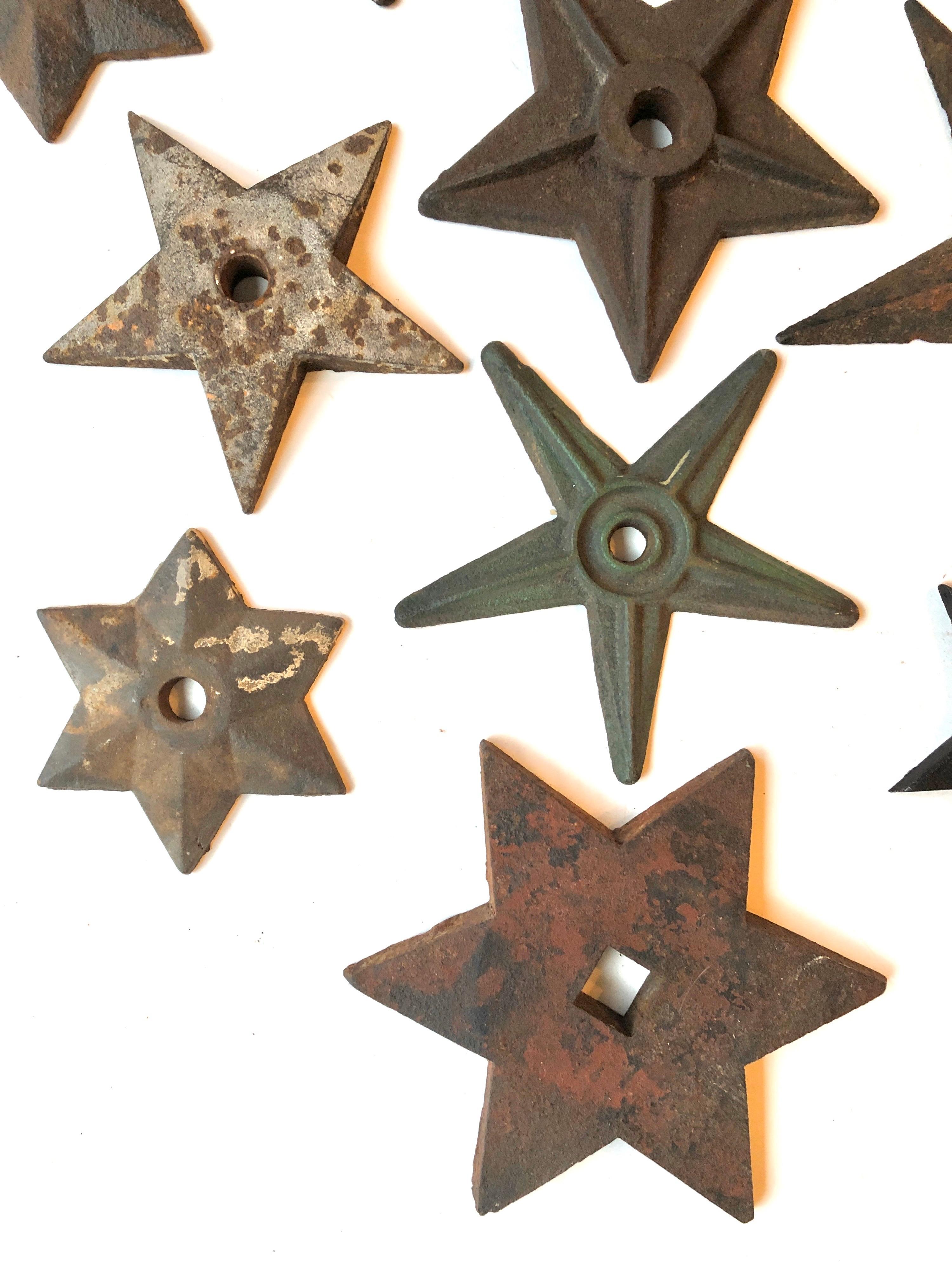 American Architectural Antique Cast Iron Star Shaped Building Support Collection '11'