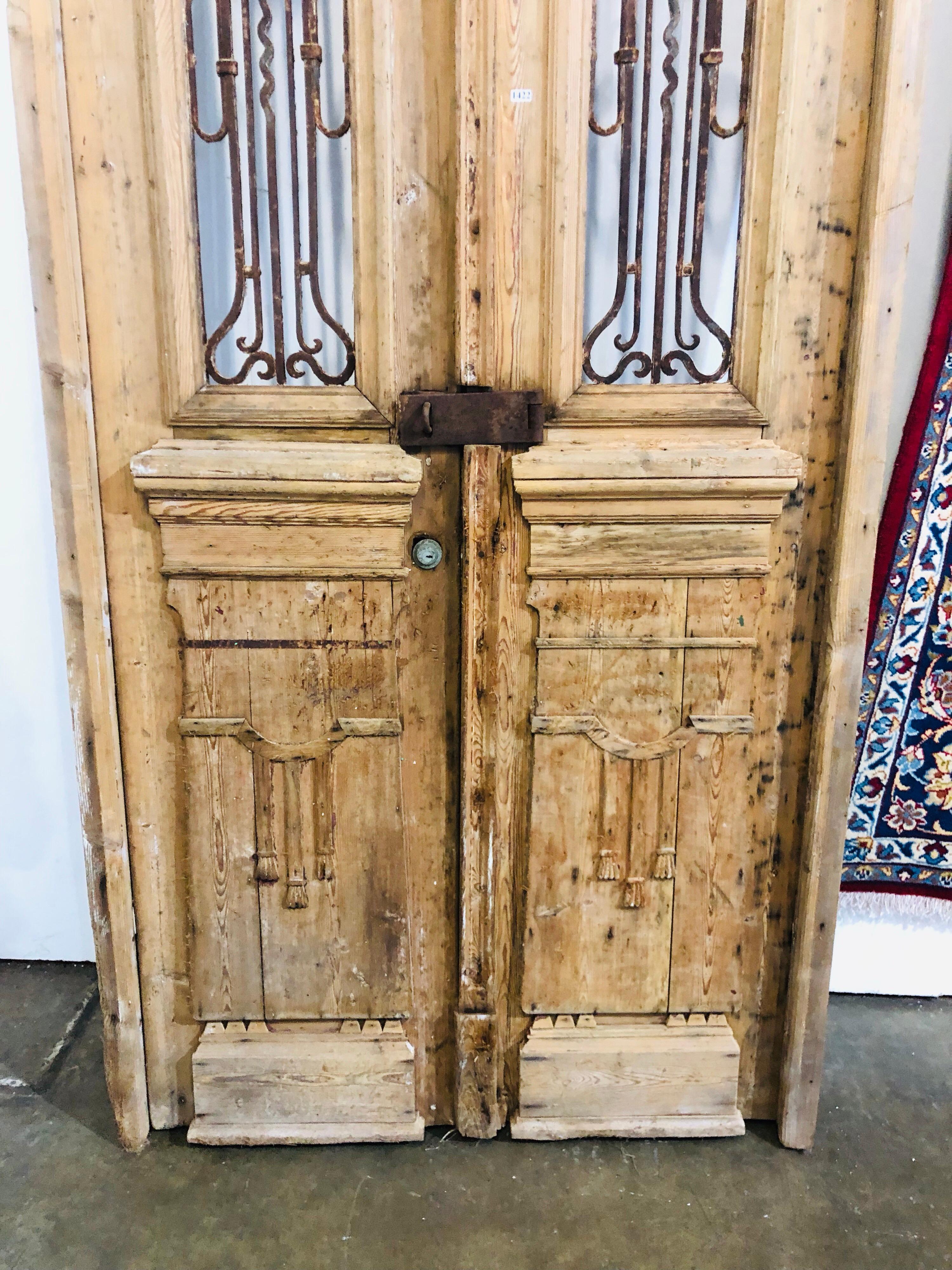 Pine Architectural Antique French Farmhouse Barn Doors For Sale