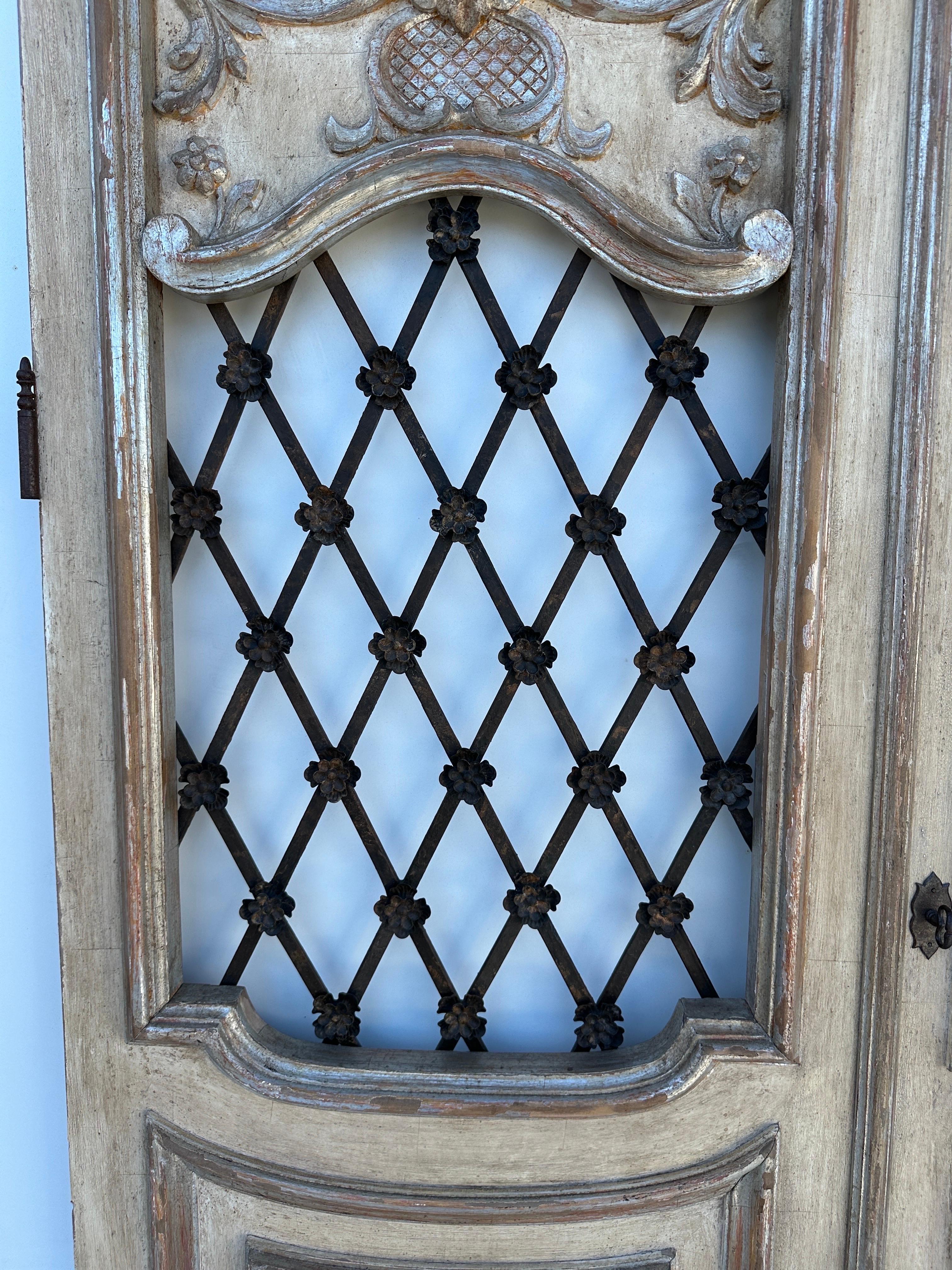 Hand-Carved Architectural Antiqued Hand Carved  Italian Decorative Doors