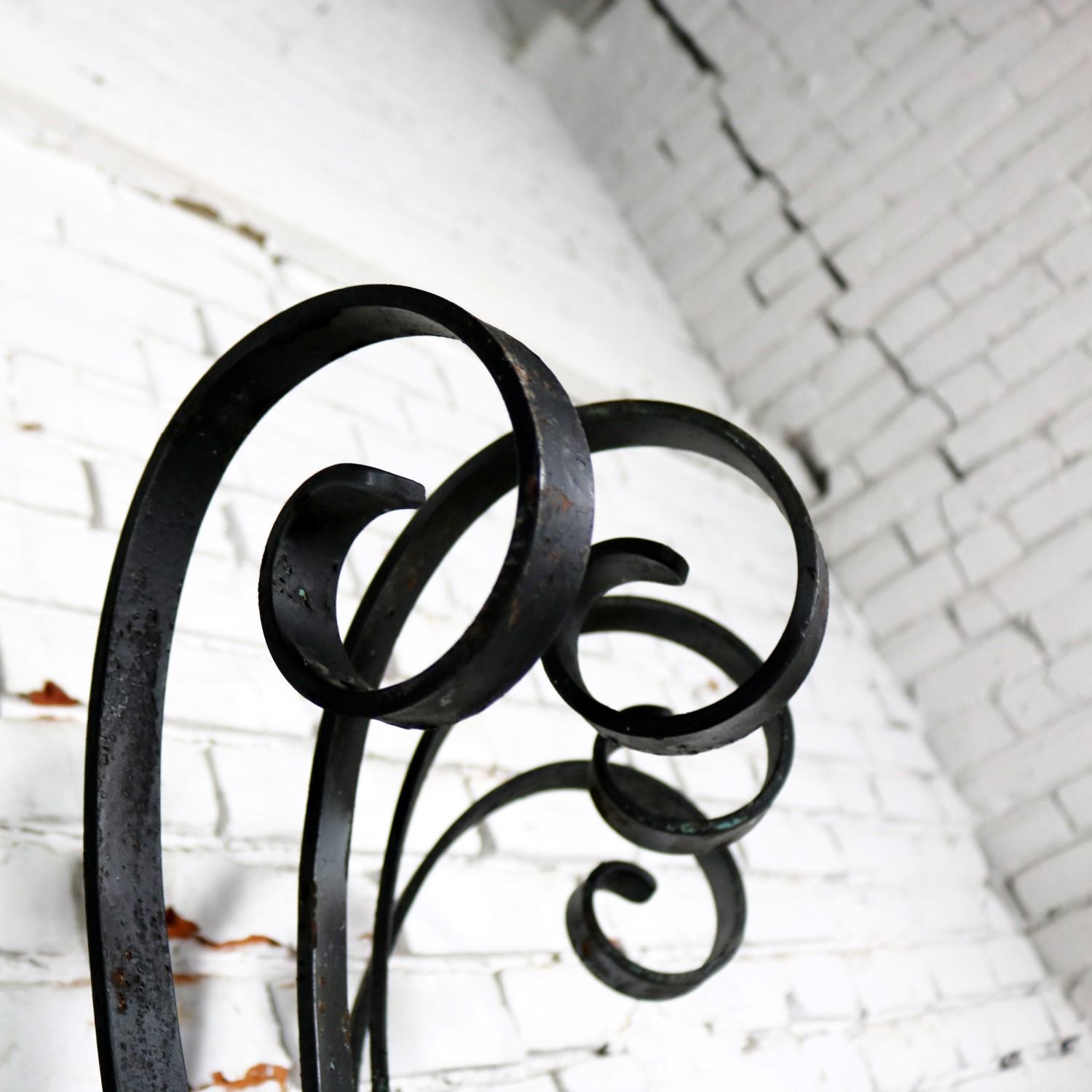 Architectural Antique Window Guards or Wall Urn Planters Hand-Wrought Iron 1
