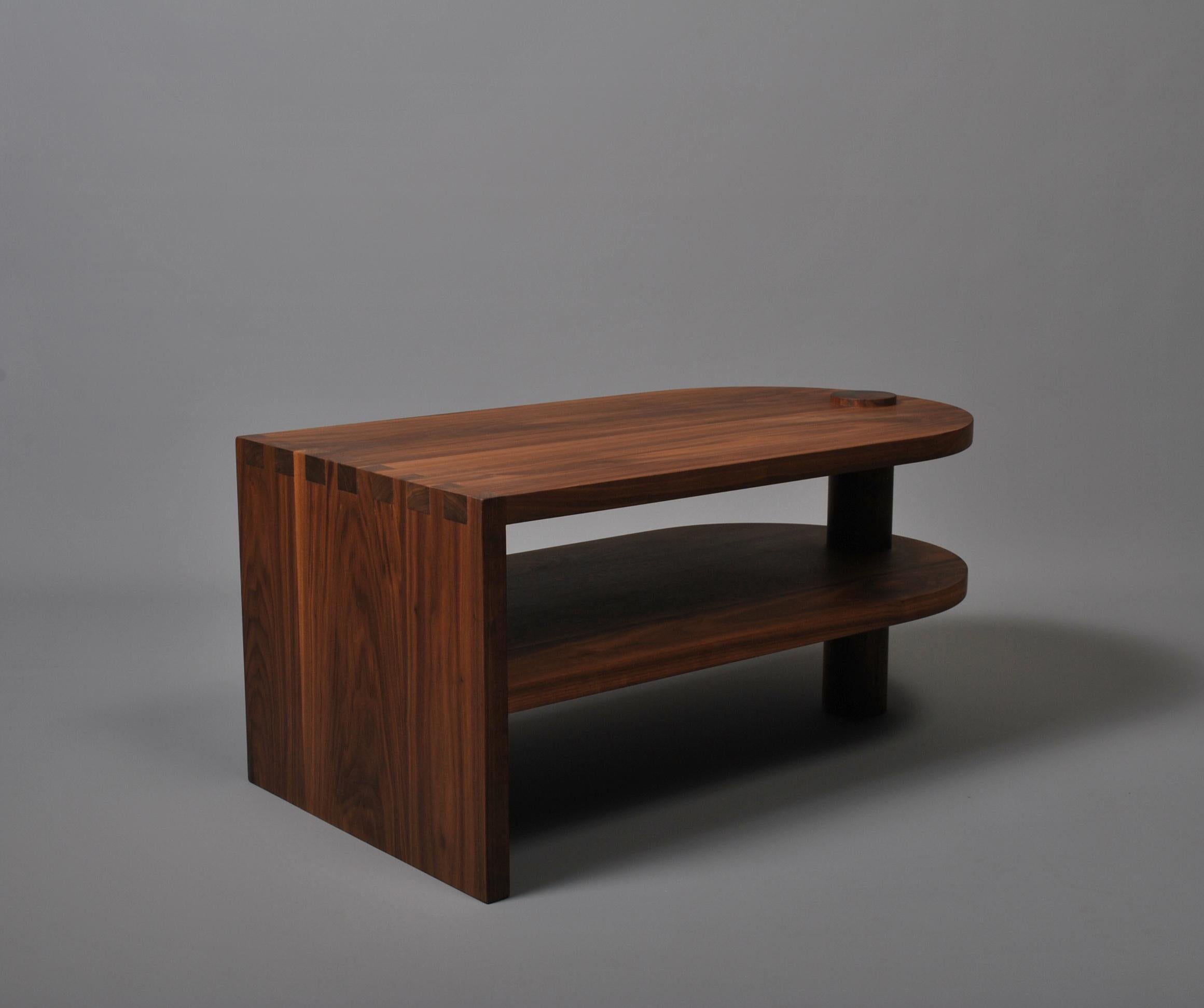 Hand-Crafted Handcrafted Architectural Walnut Coffee Table For Sale