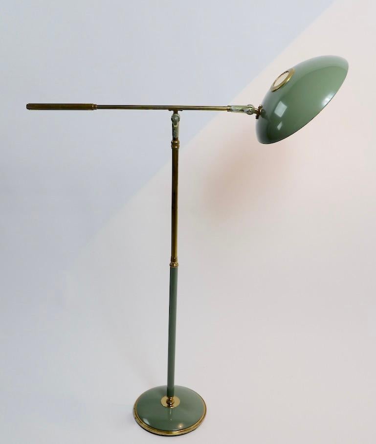 Mid-Century Modern Architectural Articulating Floor Reading Lamp by Thurston for Lightolier