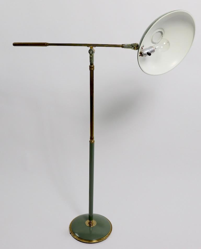 Metal Architectural Articulating Floor Reading Lamp by Thurston for Lightolier