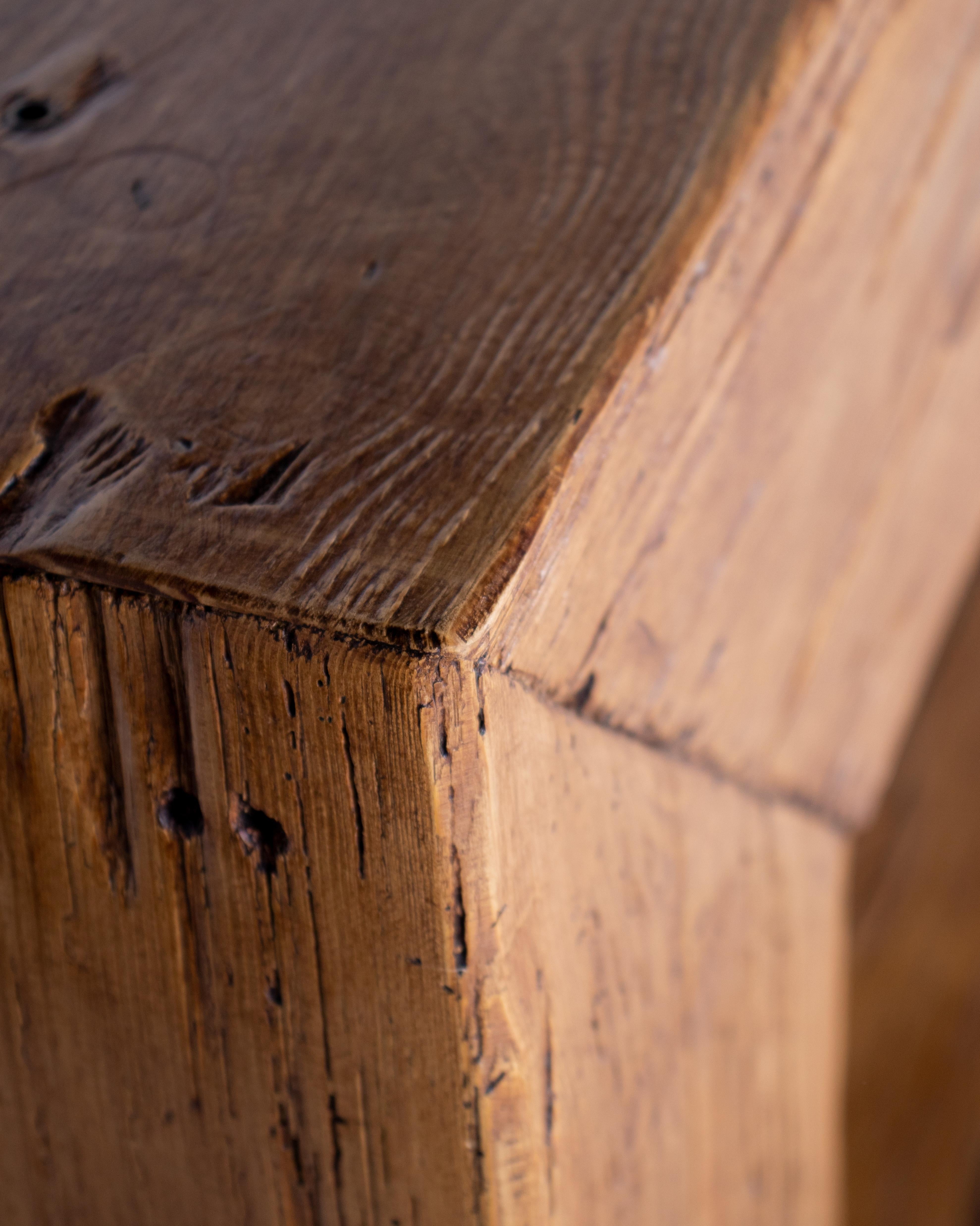 wood beam console table