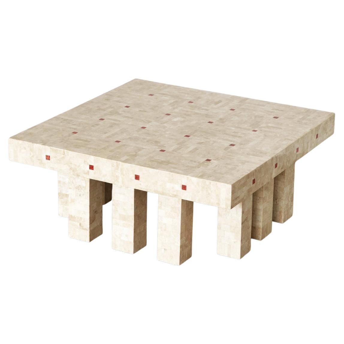 Architectural Belgian Coffee Table in Travertine
