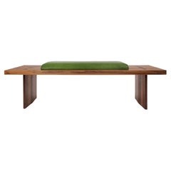 Architectural Bench Made of Walnut with Leather Upholstery by Studio BvdL