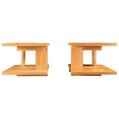 Architectural Birch Side Tables, United States, c.1955