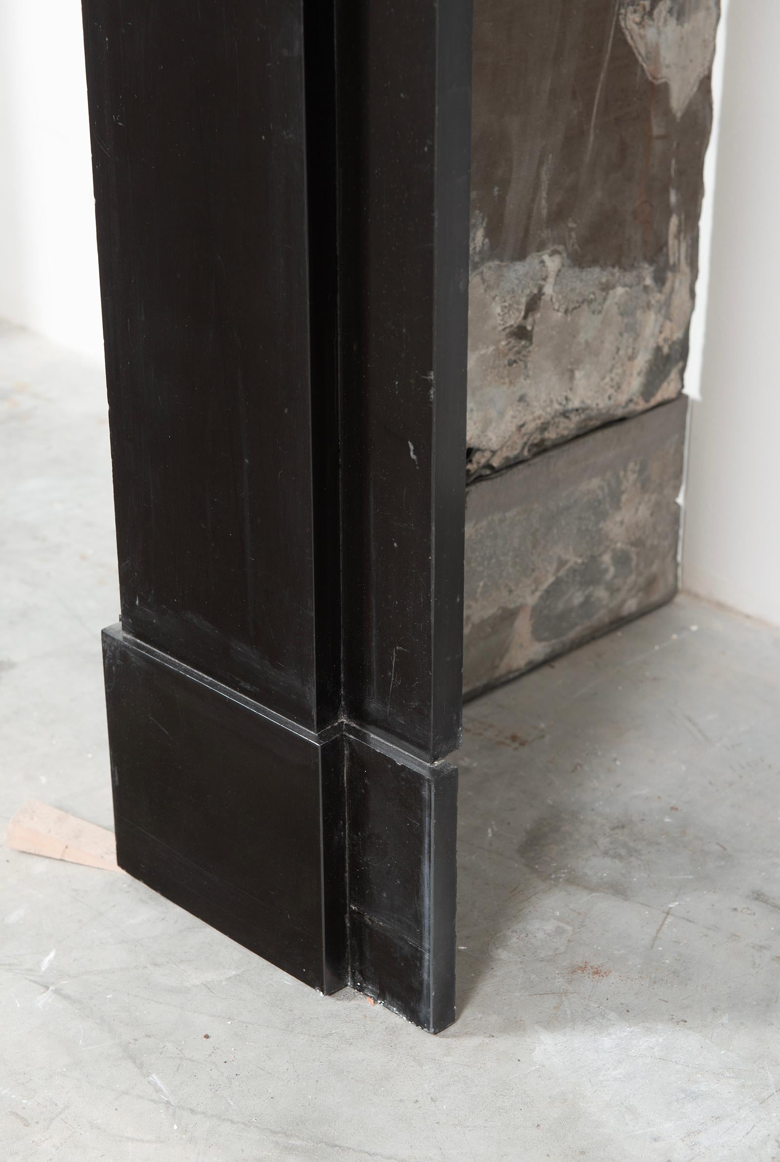 Architectural Black Marble Fireplace Mantel For Sale 7