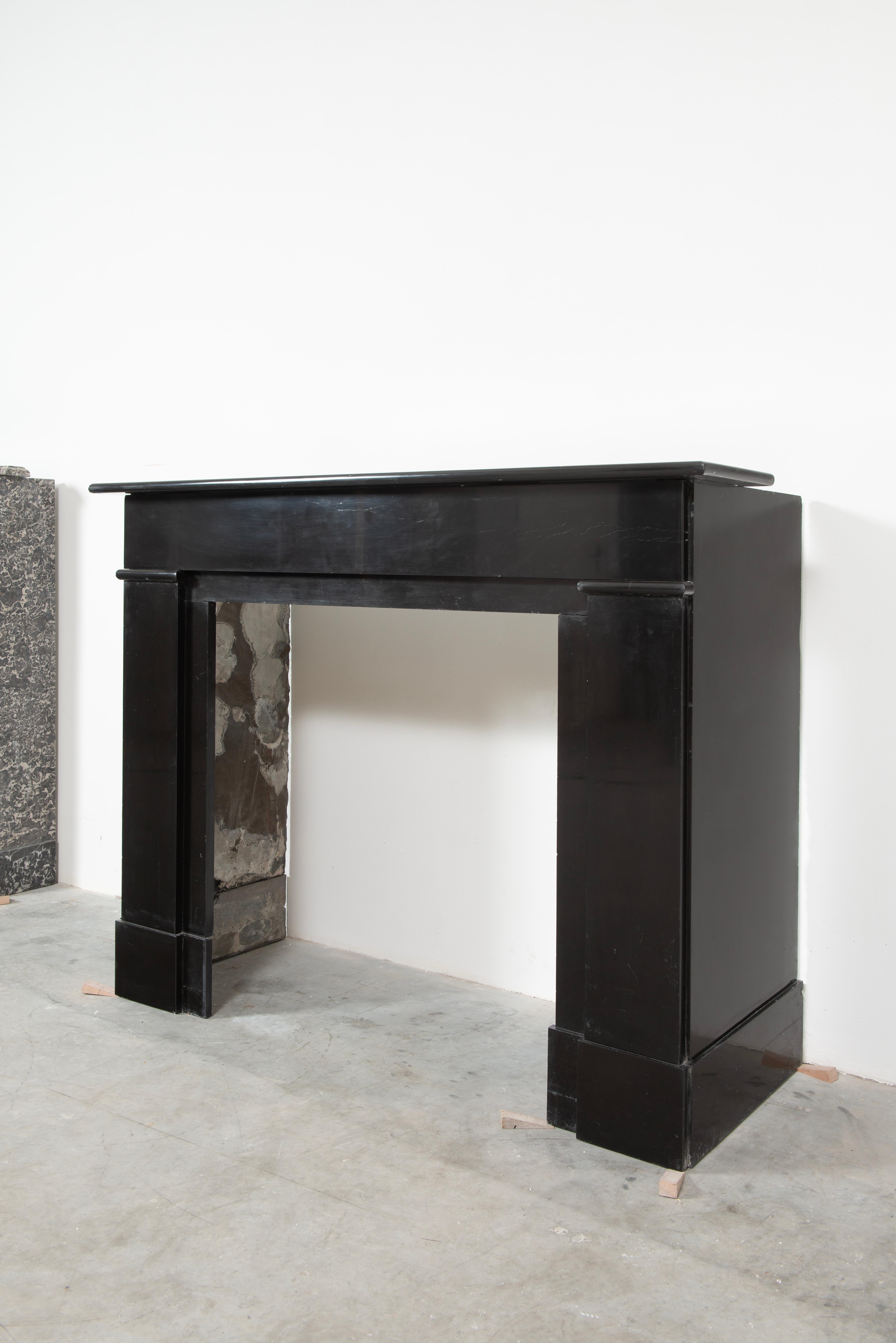 Architectural Black Marble Fireplace Mantel For Sale 11