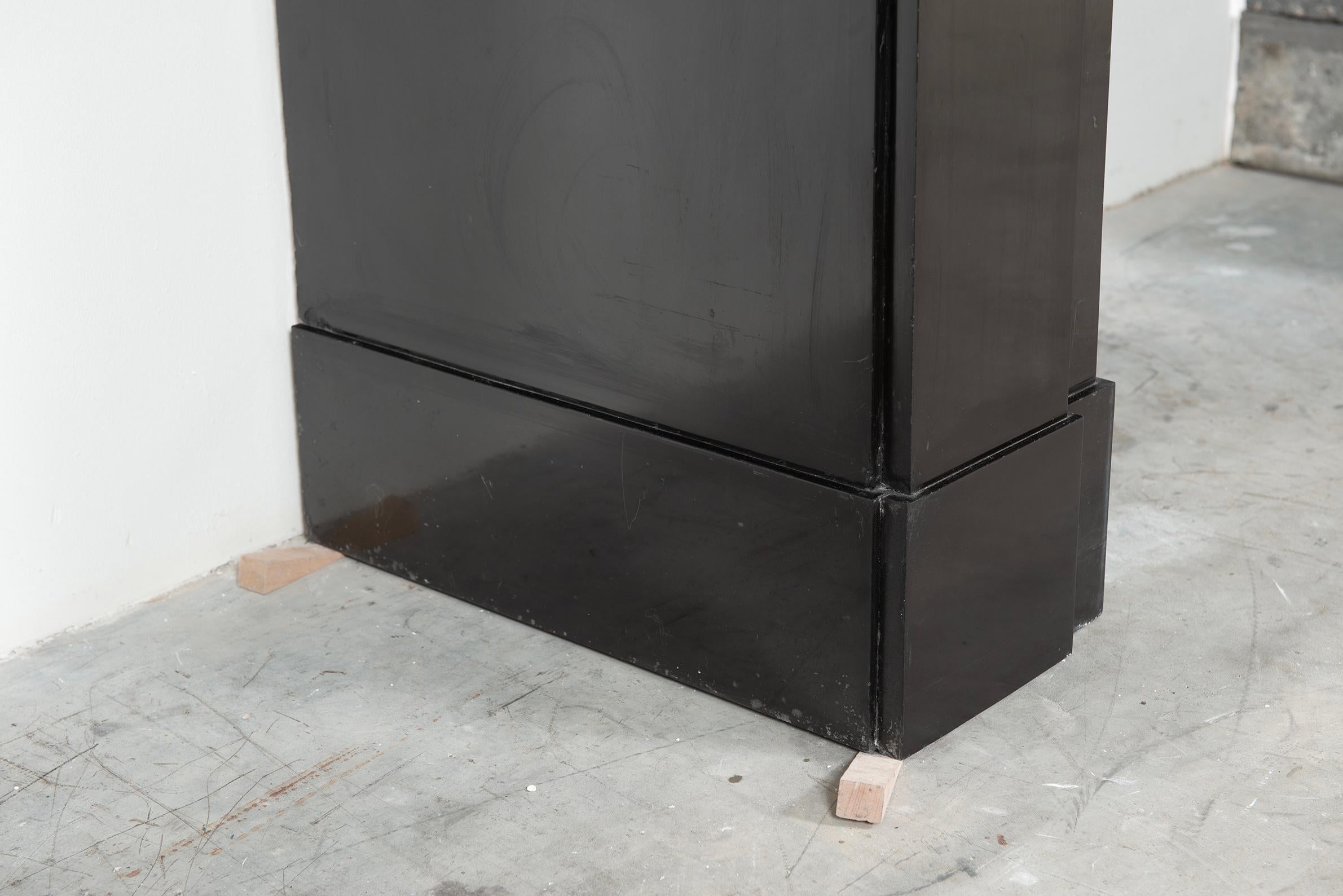 Architectural Black Marble Fireplace Mantel For Sale 1