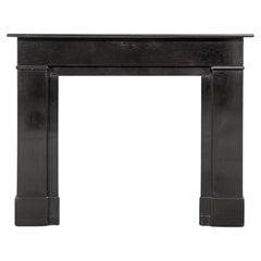 Used Architectural Black Marble Fireplace Mantel