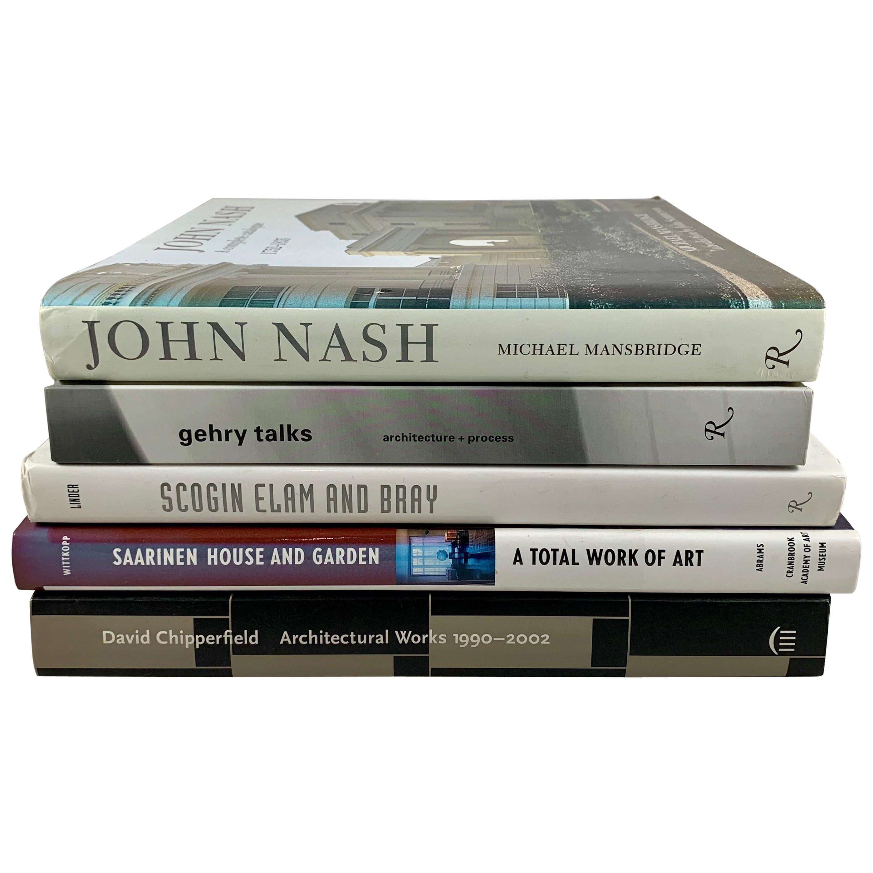 Architectural Book Collection, Nash, Gehry, Saarinen, Chipperfield, Scogin, S/5