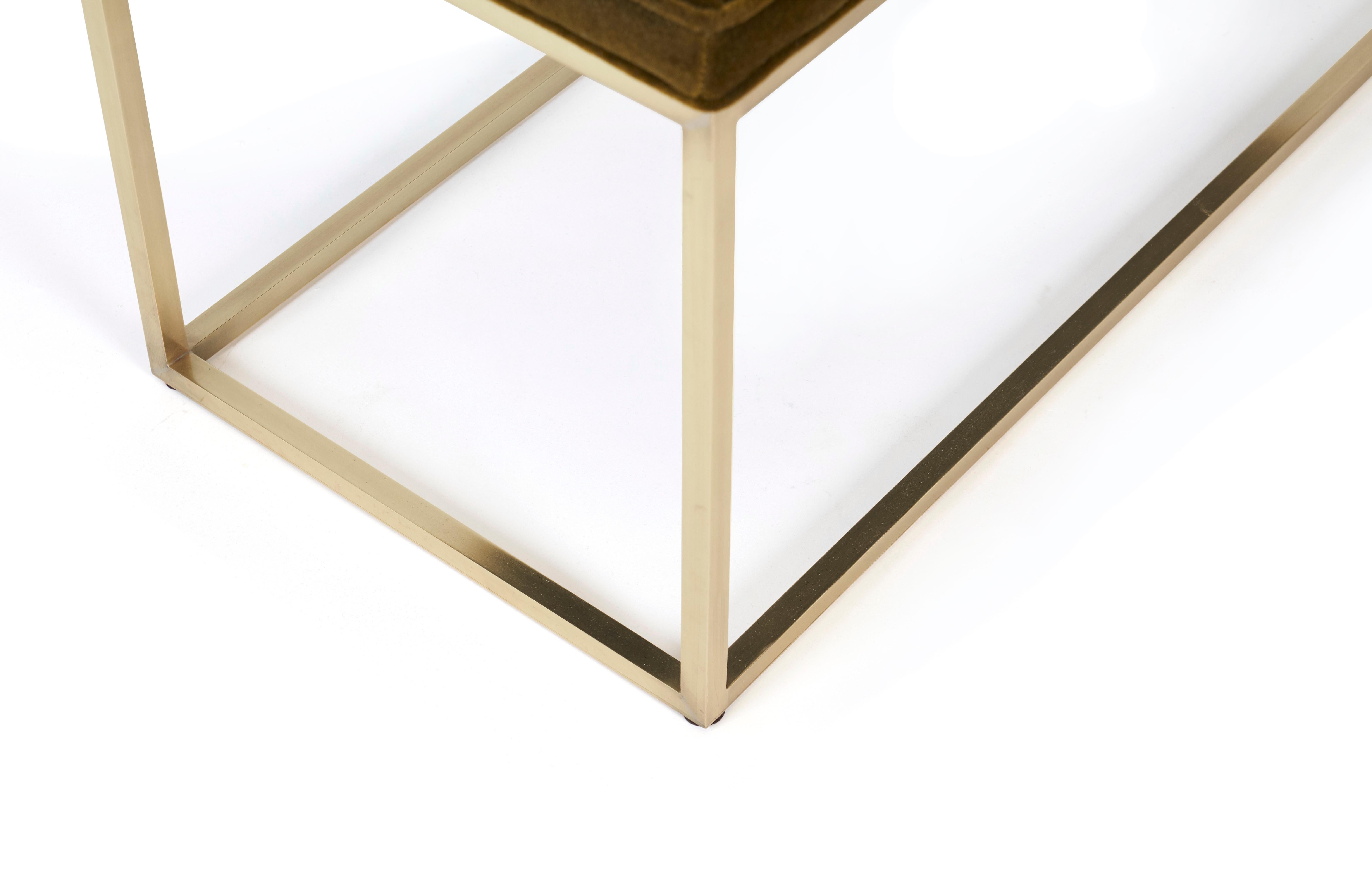 American Architectural Brass Frame Bench by Milo Baughman