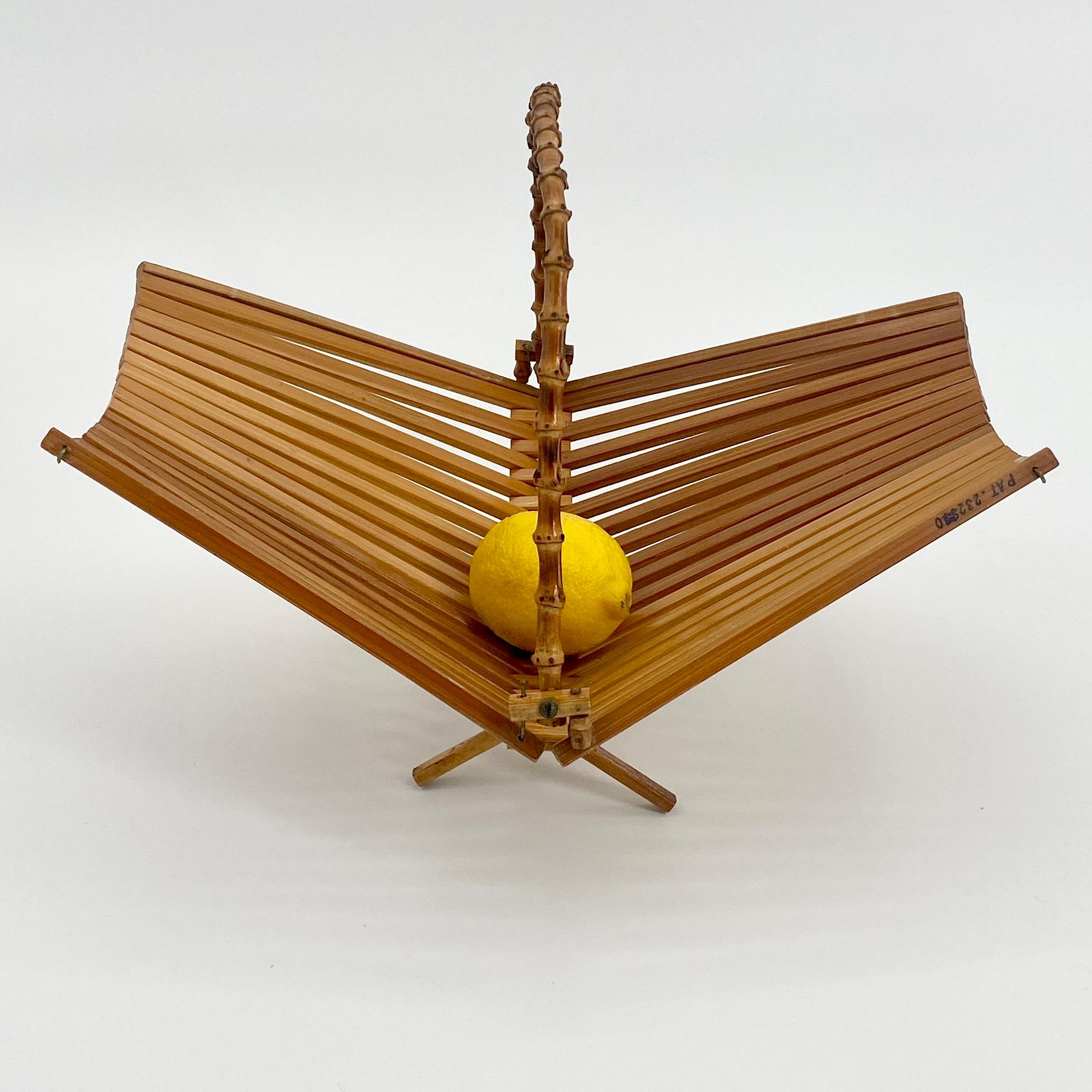 Architectural Bread or Fruit Kitchen Basket with Bamboo Handle, Denmark 10