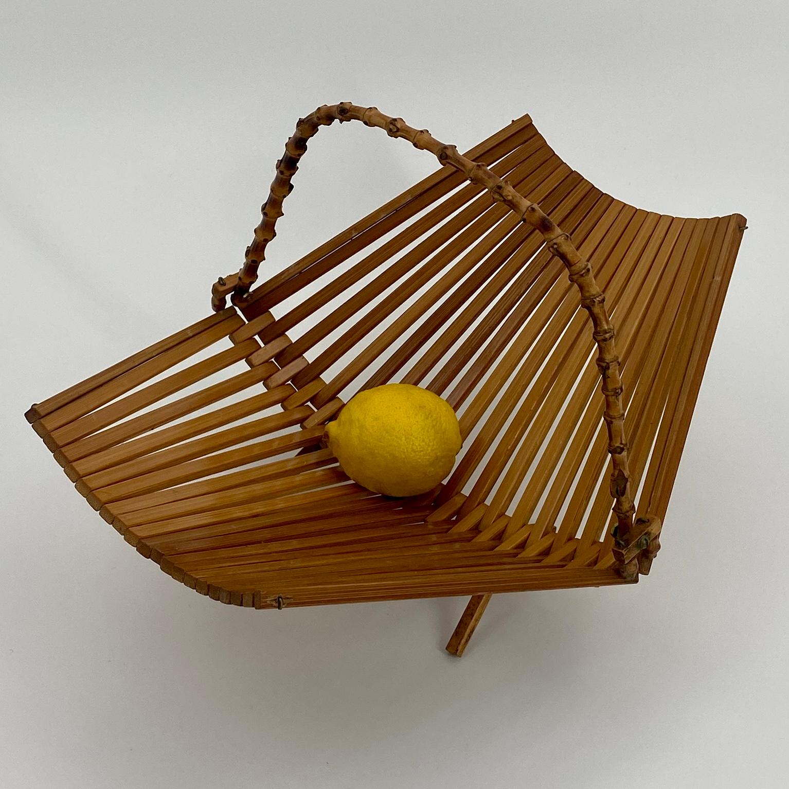 Architectural Bread or Fruit Kitchen Basket with Bamboo Handle, Denmark 11