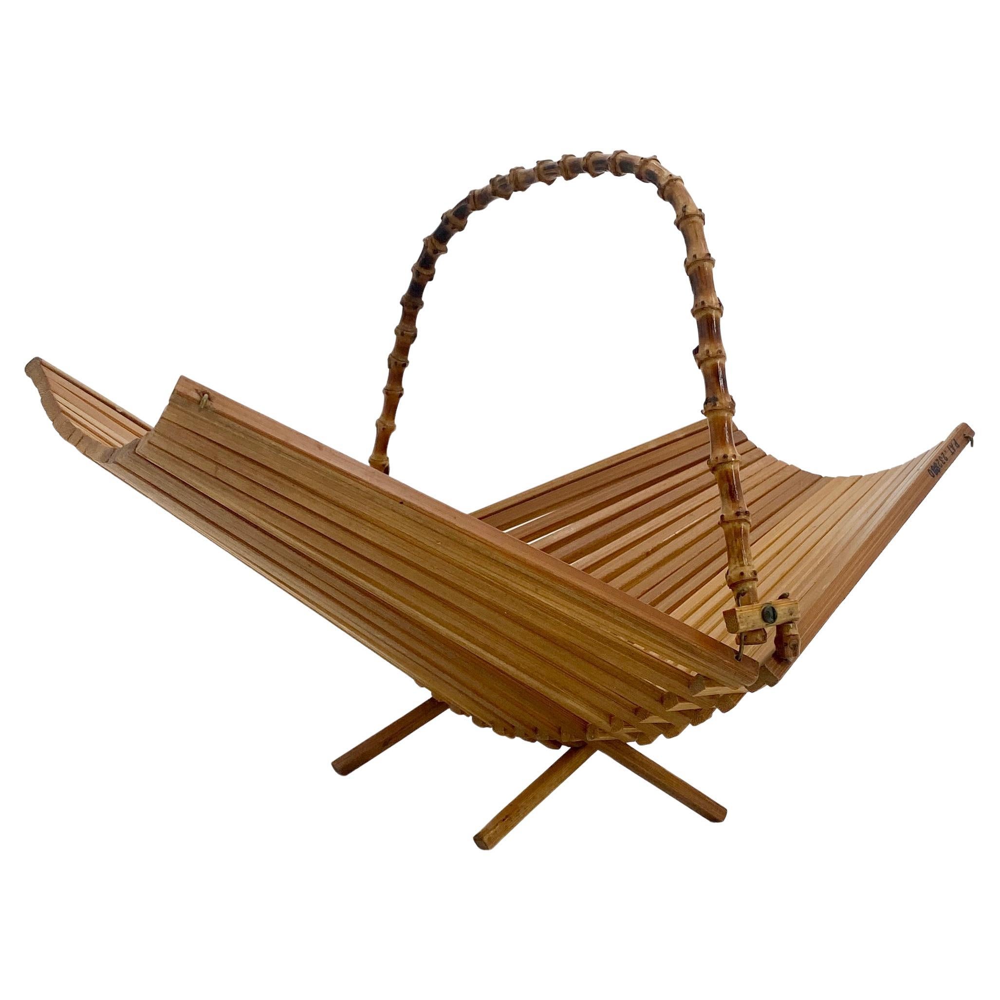 Danish Architectural Bread or Fruit Kitchen Basket with Bamboo Handle, Denmark