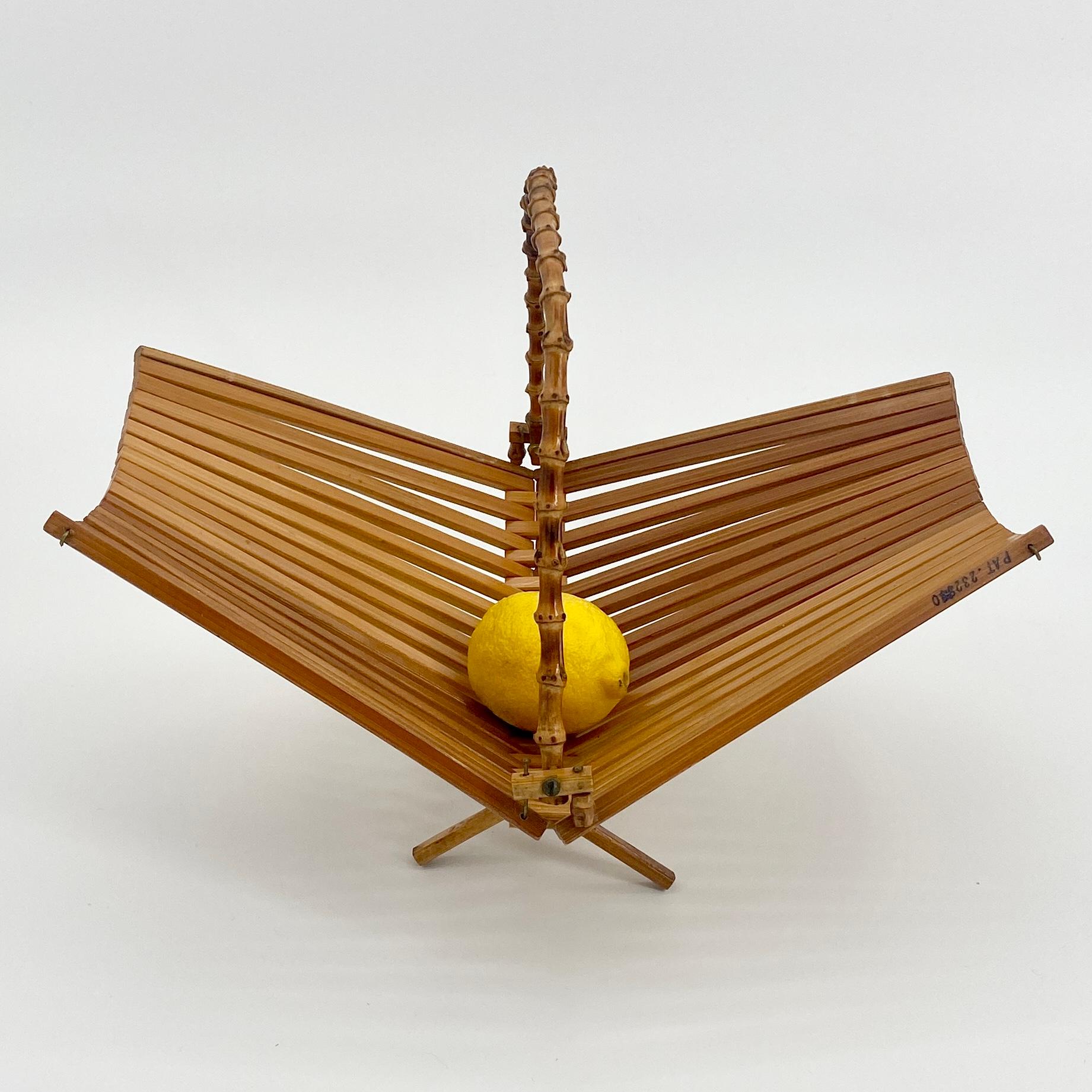 Architectural Bread or Fruit Kitchen Basket with Bamboo Handle, Denmark 1