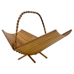 Vintage Architectural Bread or Fruit Kitchen Basket with Bamboo Handle, Denmark