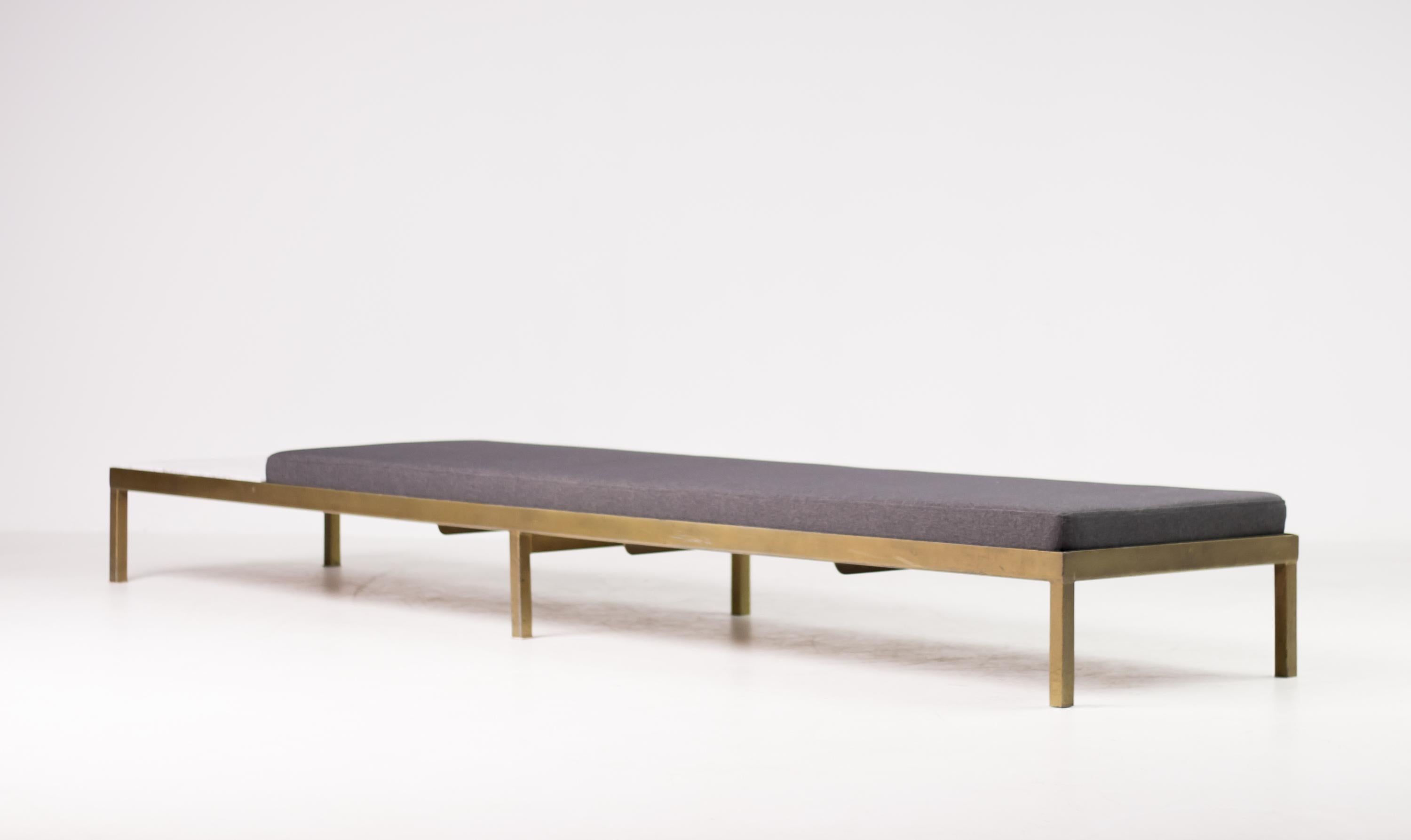Architectural Bronze and Carrara Marble Daybed  1