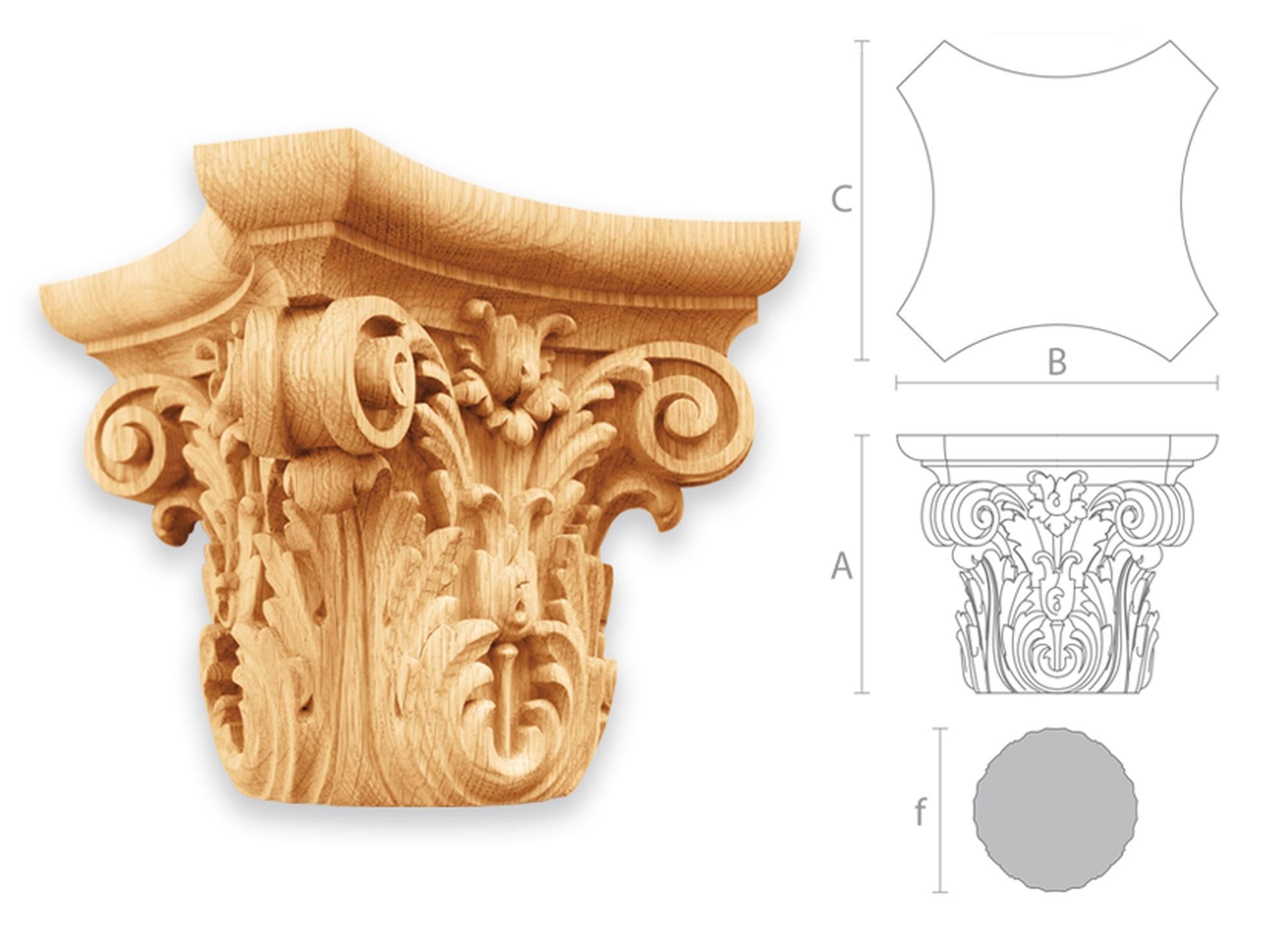 Contemporary Baroque Architectural Carved Capital for Interior For Sale