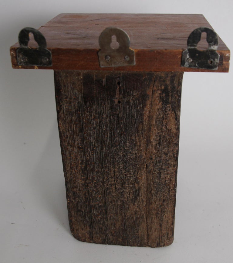 Architectural Carved Wood Temple Fragment Wall Bracket from India For