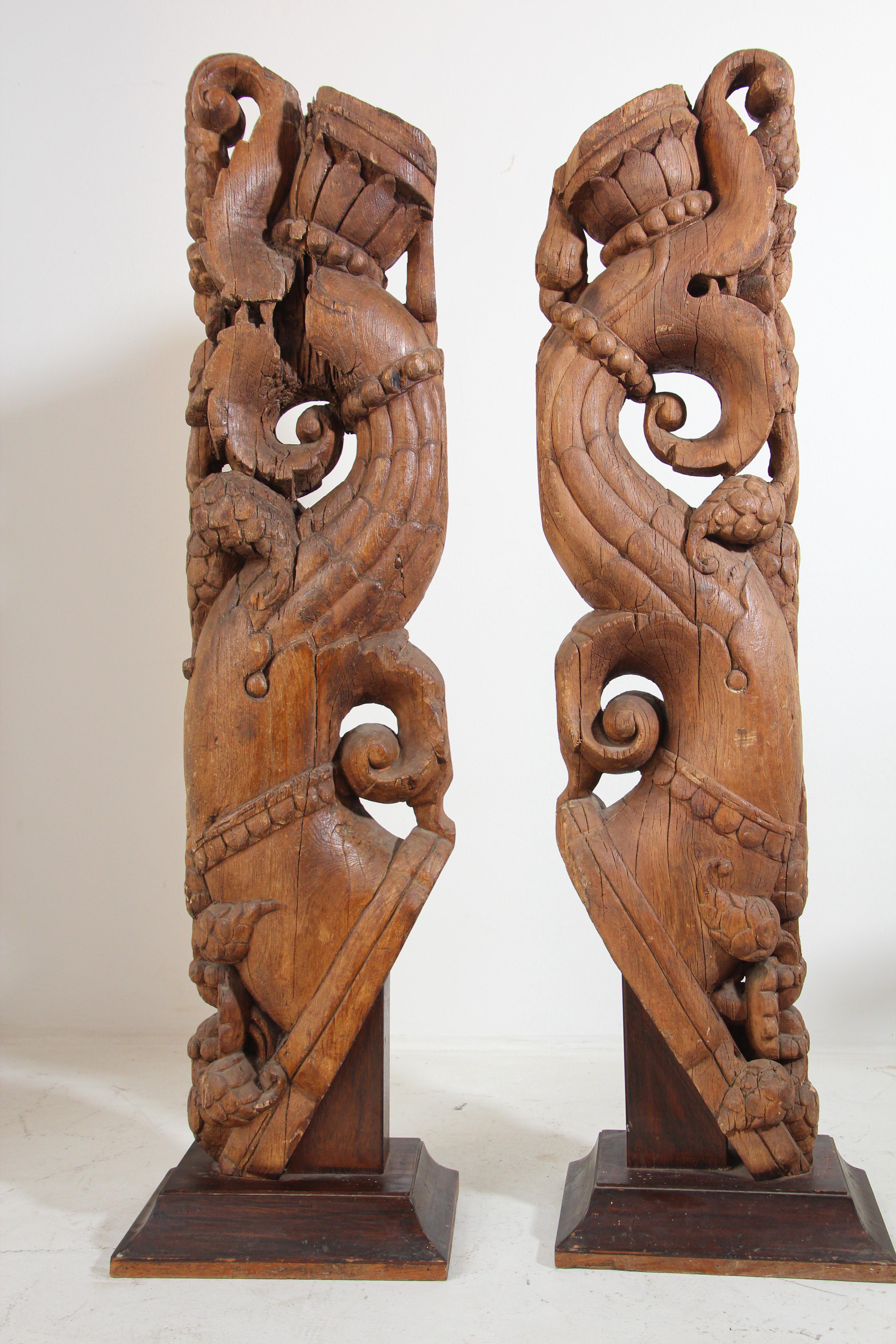  Architectural Carved Wood Temple Truss from India For Sale 7