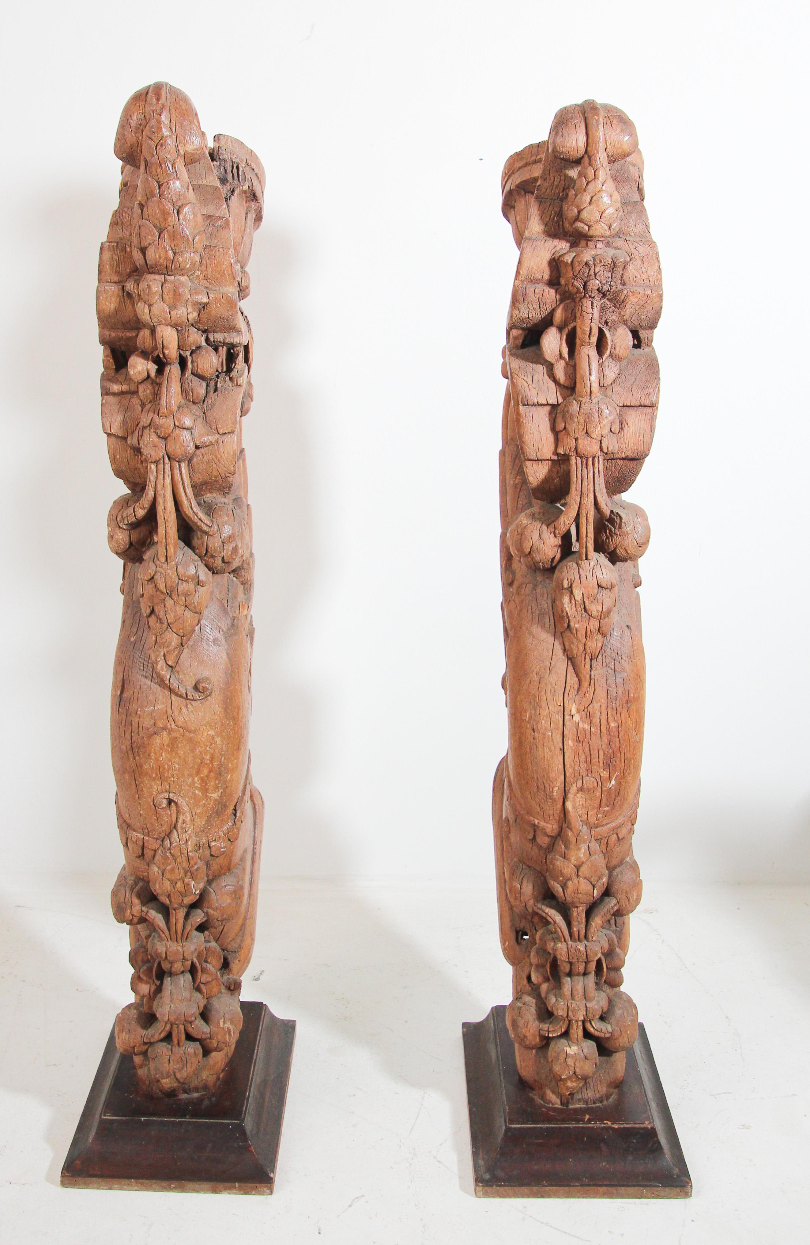 Details about   Antique Wood figurine carved Panel fine Carving early temple lintel India DECOR 