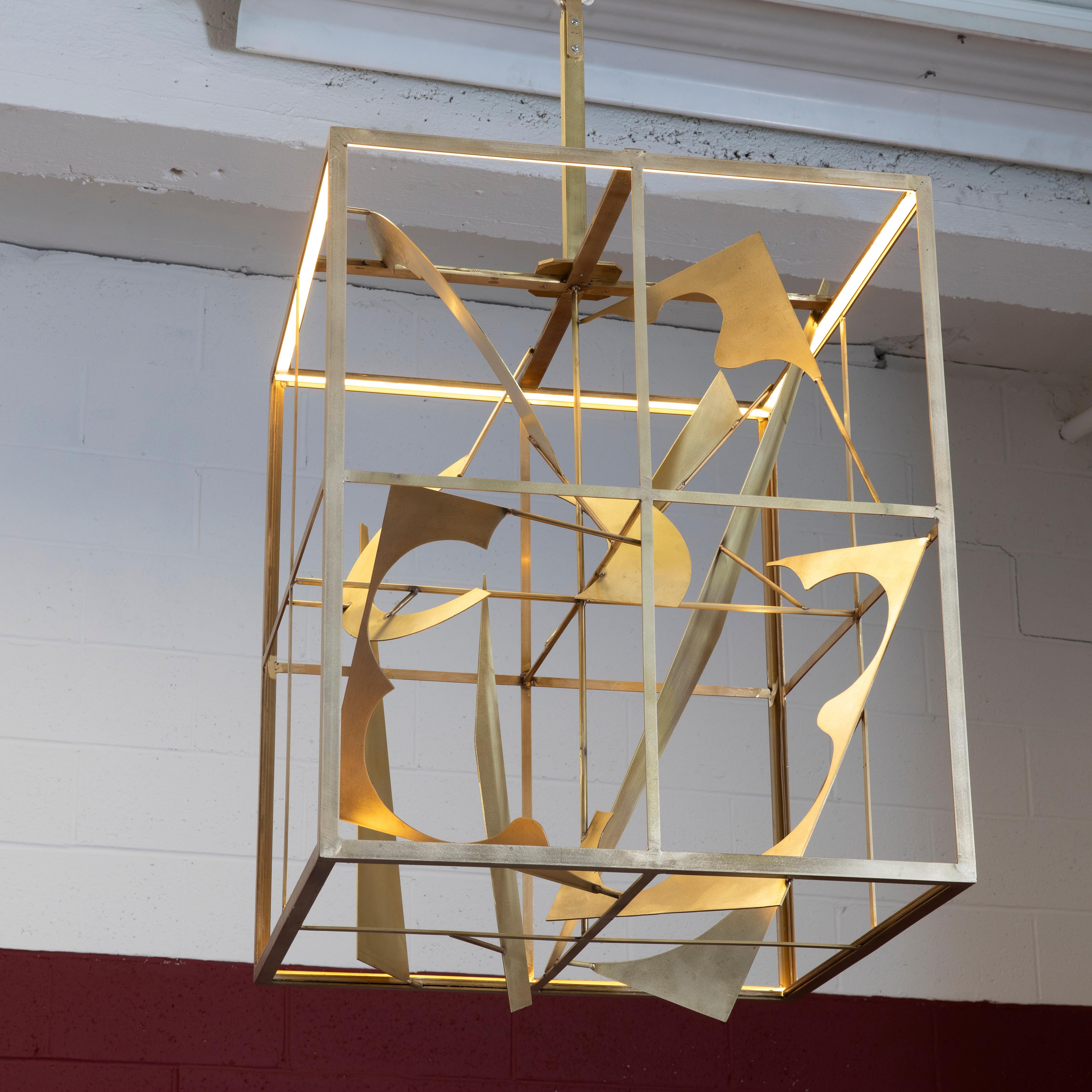 Hand-Crafted Architectural chandelier For Sale