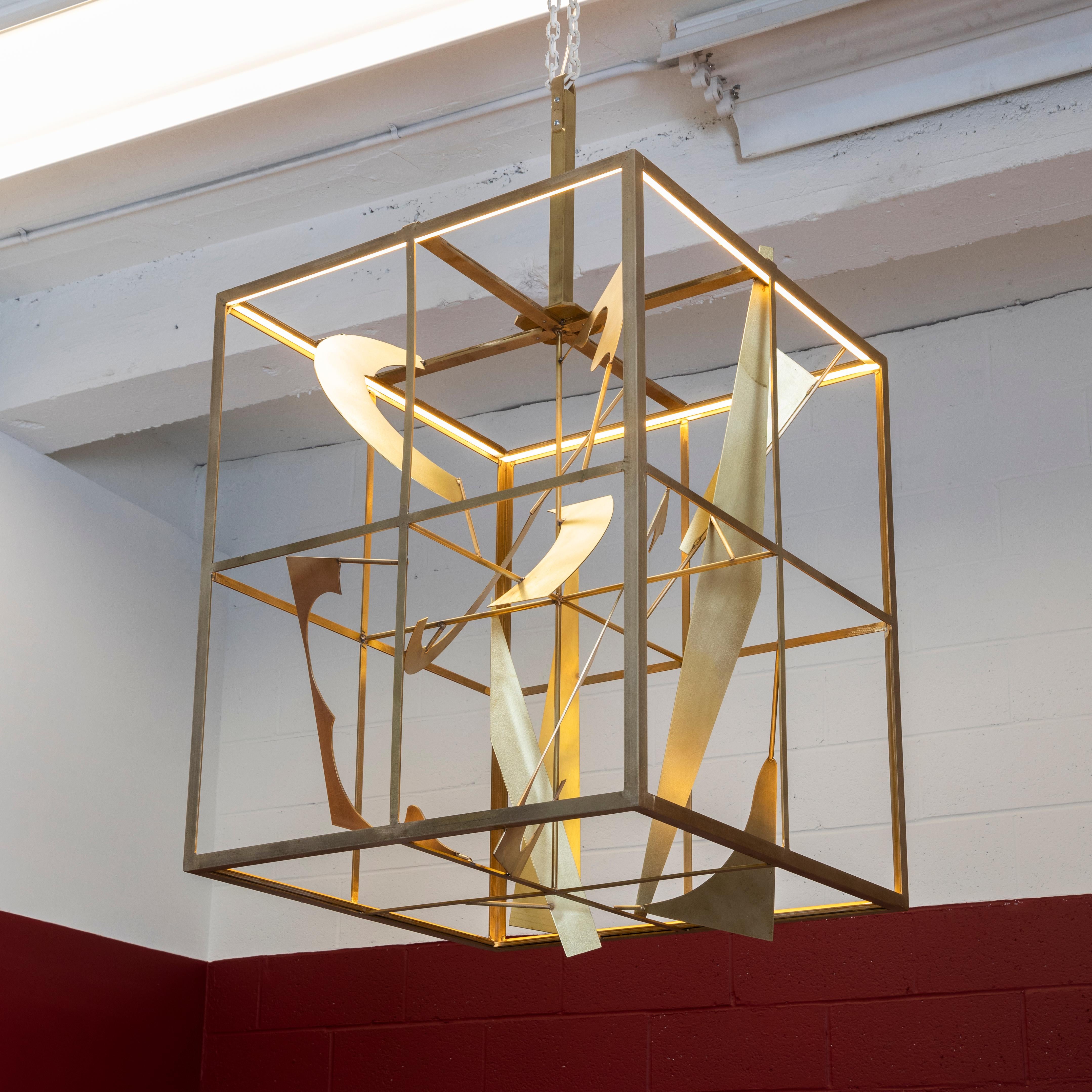 Bronze Architectural chandelier For Sale