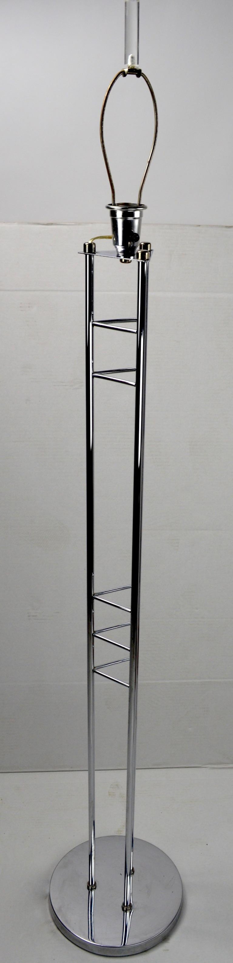 Architectural Chrome Floor Lamp Attributed to Sonneman For ...
