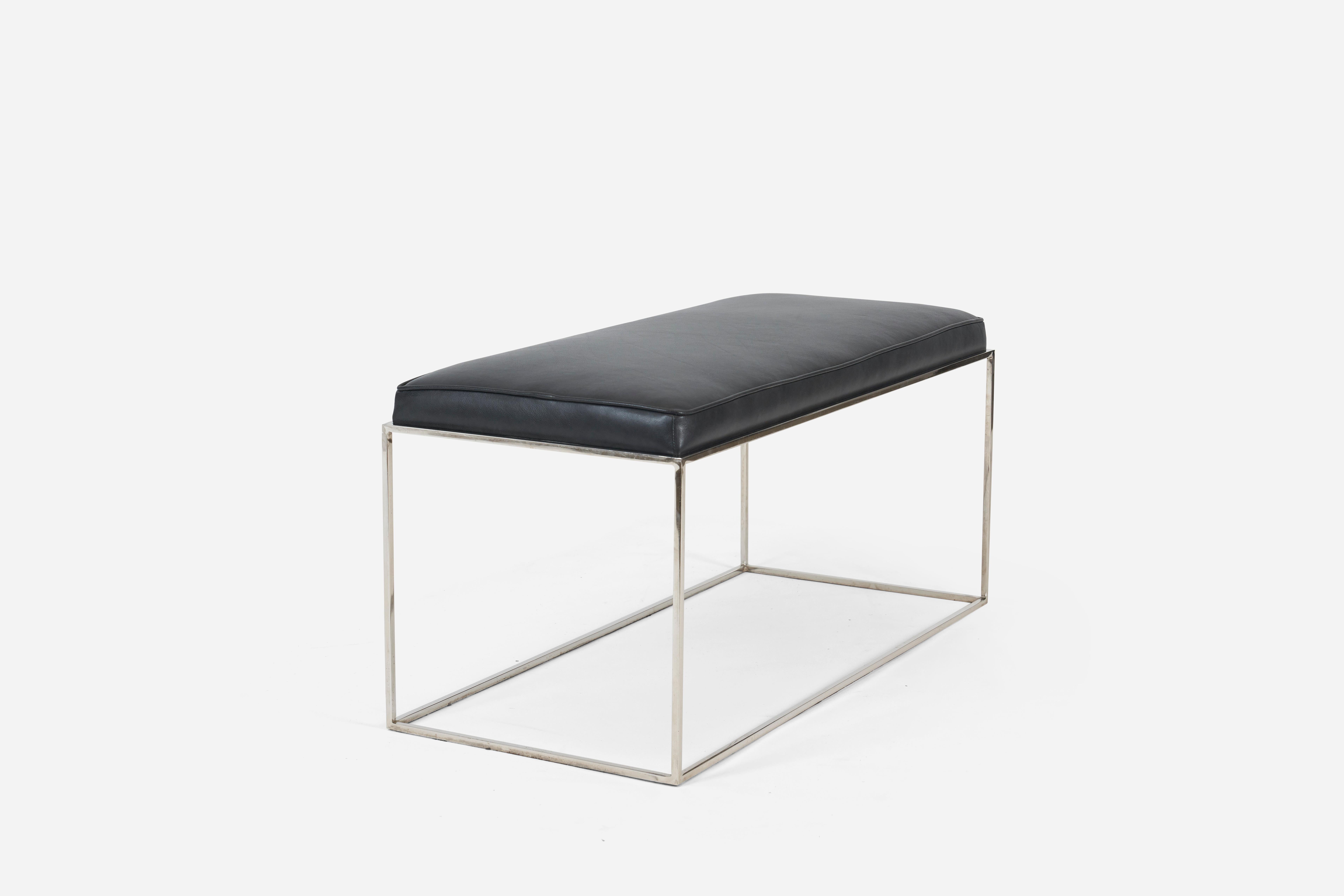 20th Century Architectural Chrome Frame Bench by Milo Baughman For Sale