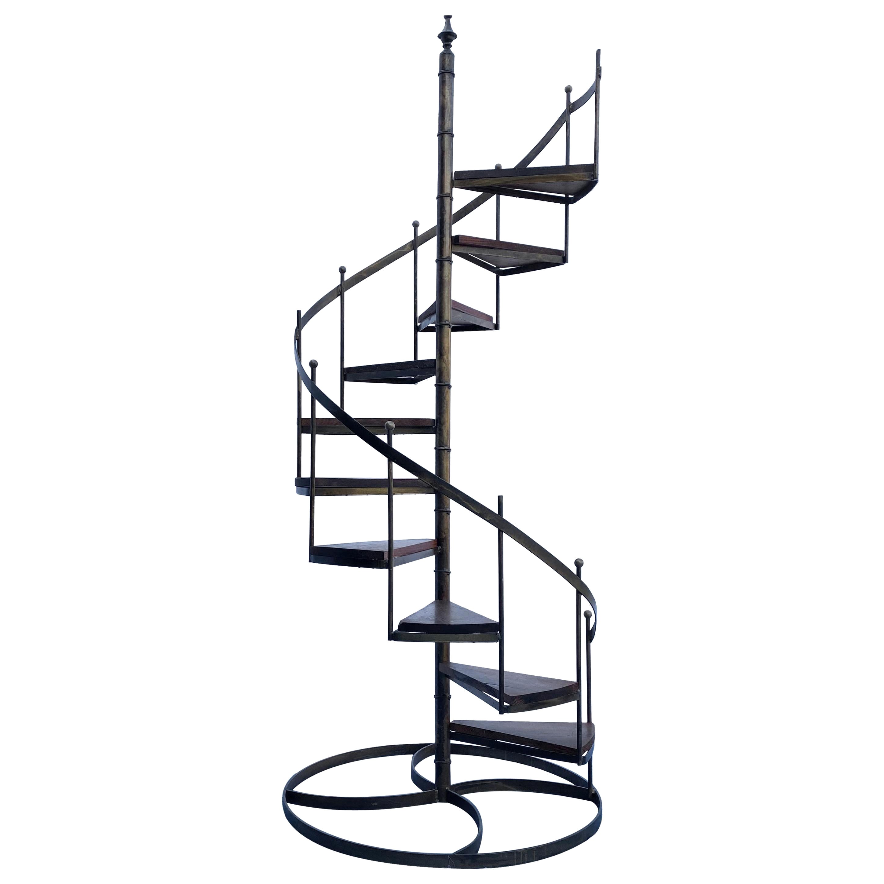 Architectural Circular Wrought Iron Display Staircase