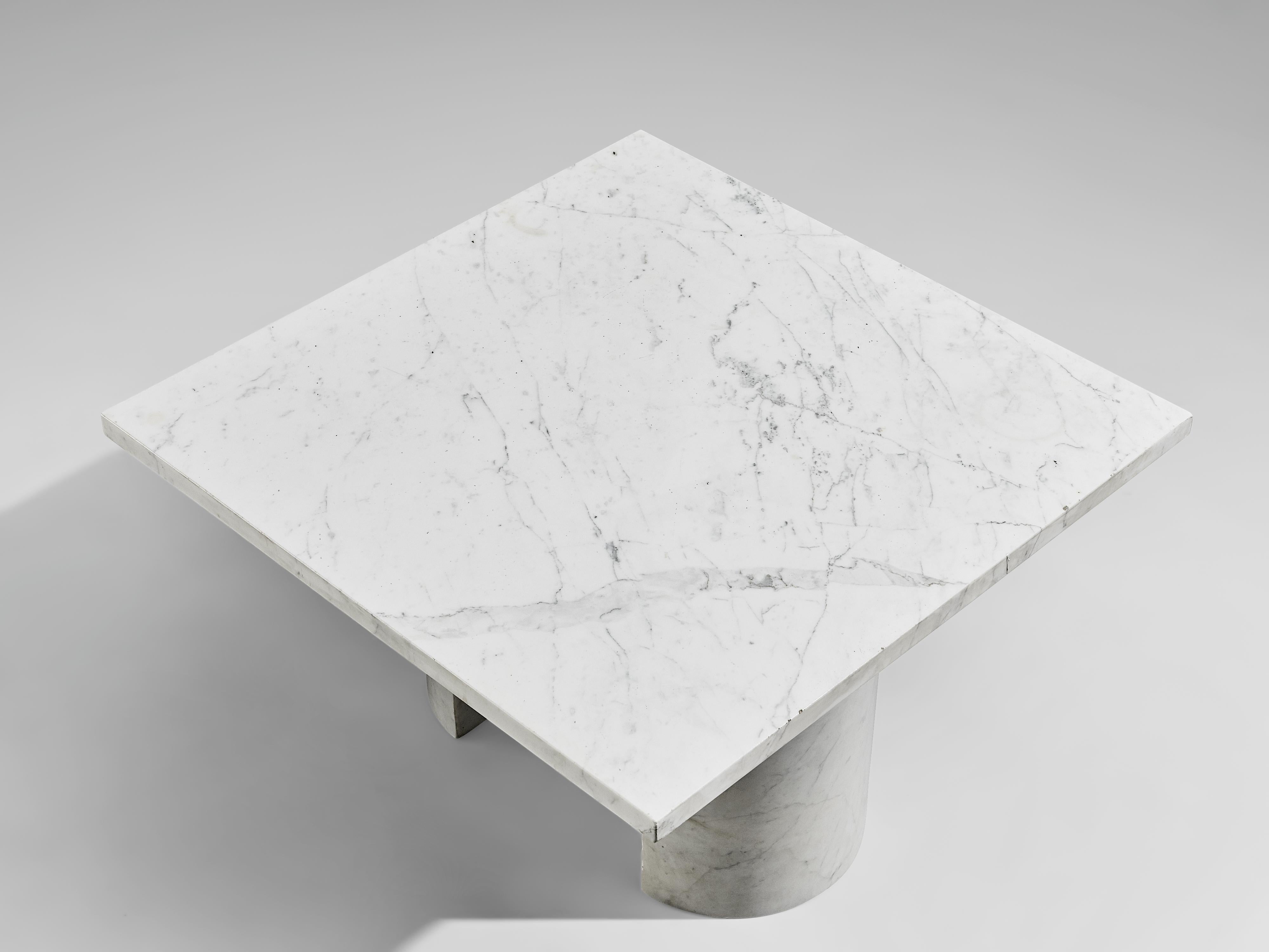 Architectural Coffee Table in Carrara Marble In Good Condition In Waalwijk, NL