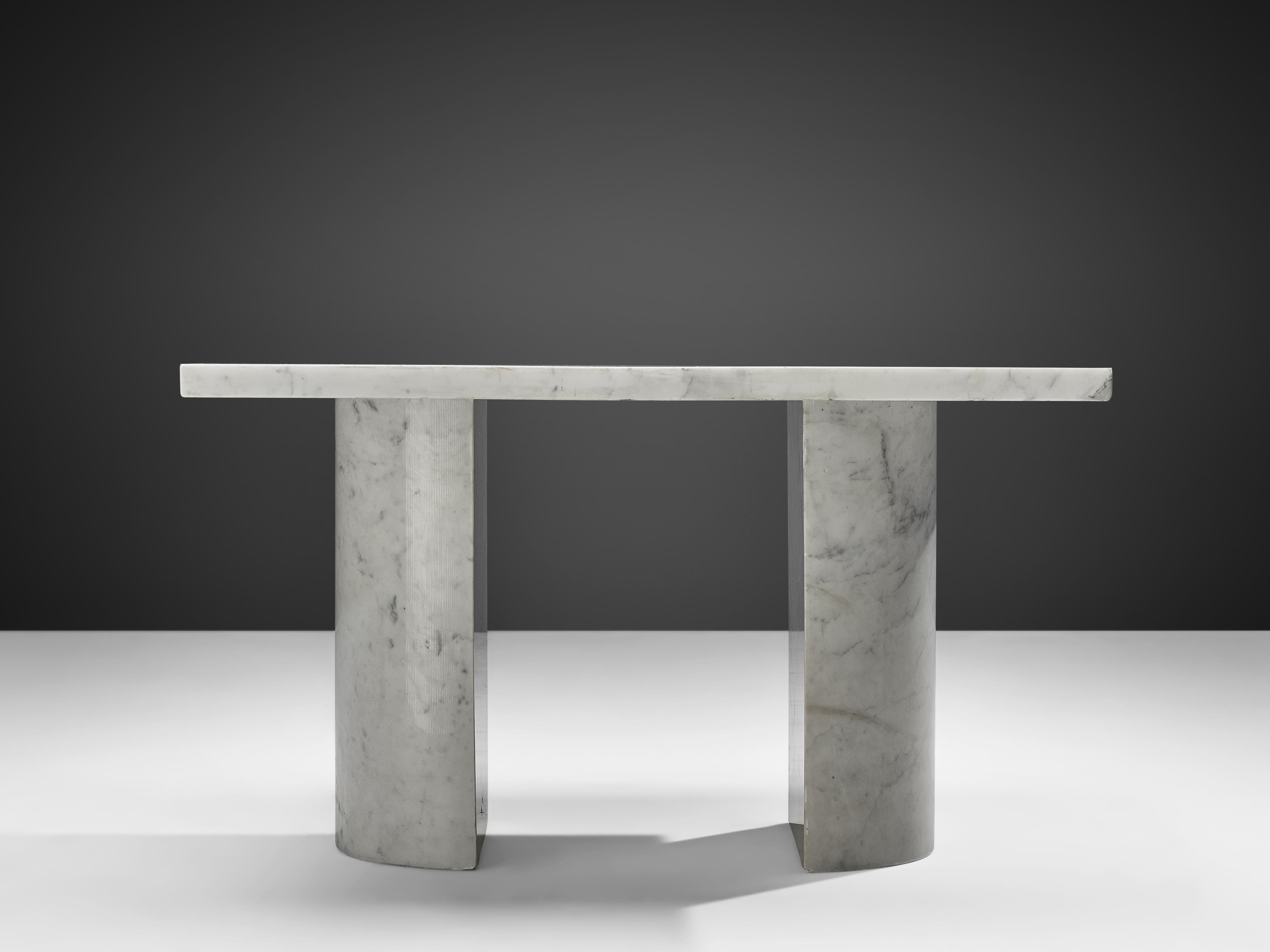 Late 20th Century Architectural Coffee Table in Carrara Marble