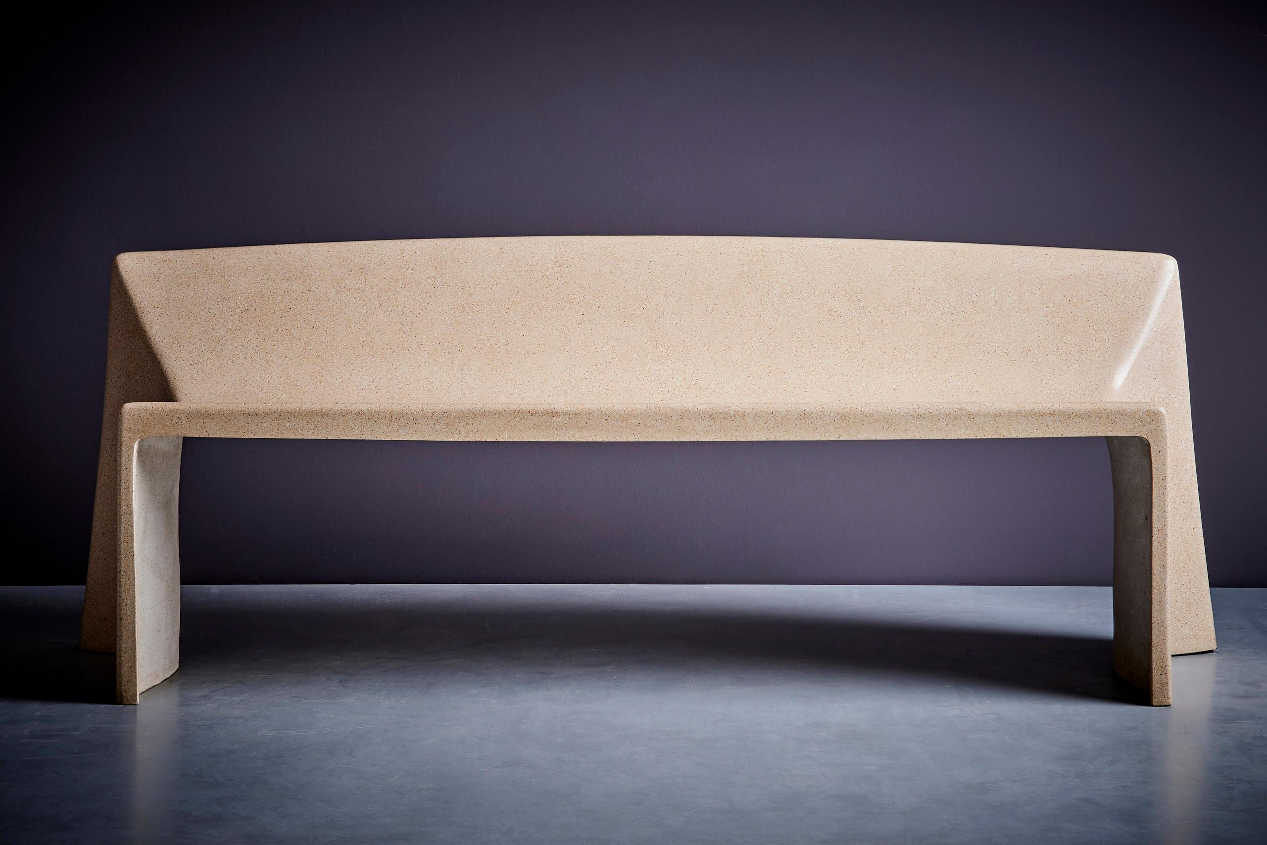 Handmade bench made of concrete by german artist Martin Kleppe.
Martin Kleppe studied at the Art Academy Düsseldorf with Tony Cragg from 1993 to 1999 and graduated as a master student.