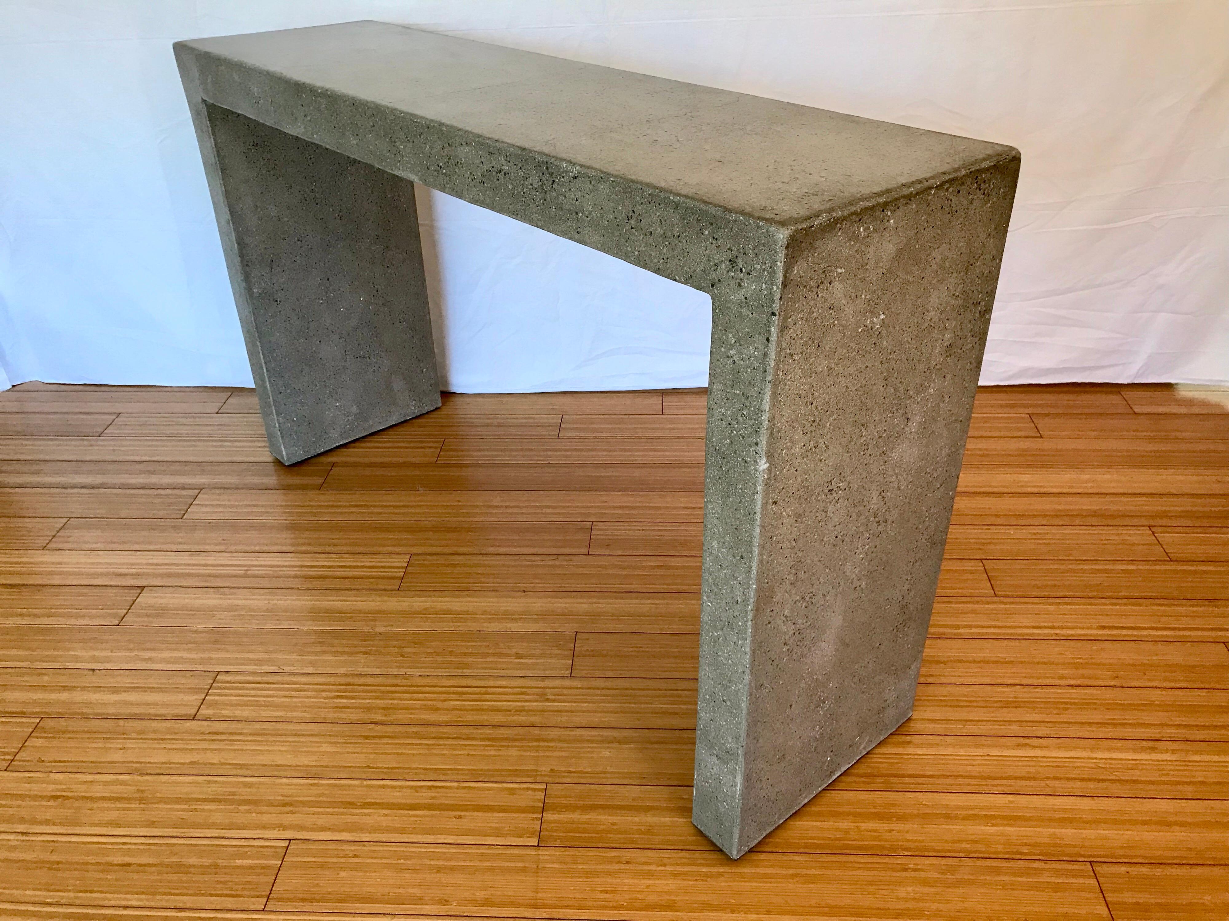 American Architectural Concrete Console Table, 1980s