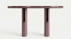 Architectural Console Table in Ash Rose Eucalyptus & Rosso Levanto Marble